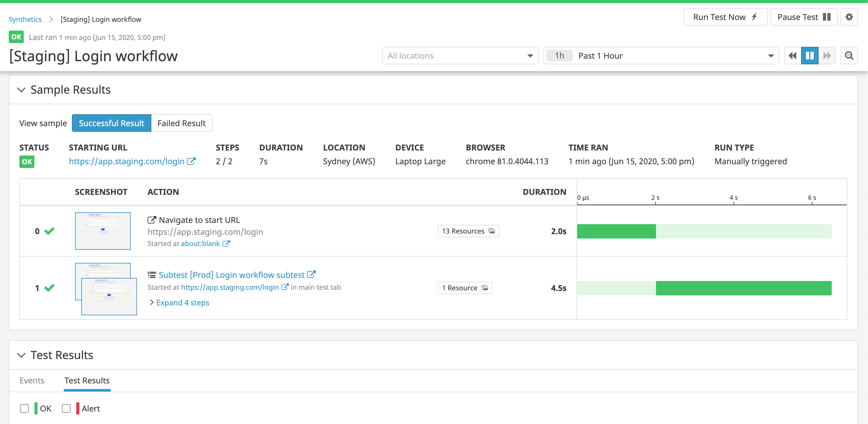 Reuse workflows across environments with subtests