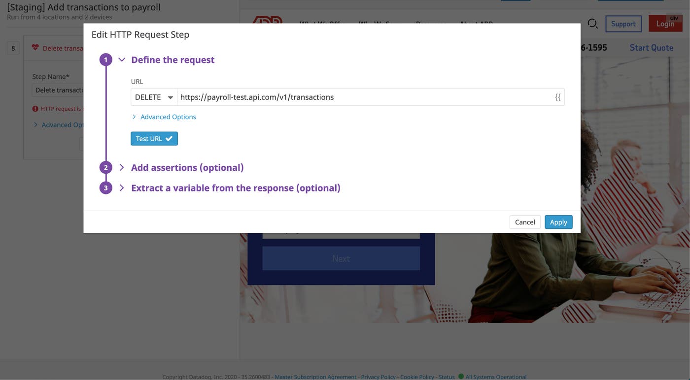 Use HTTP steps to delete test data Use HTTP steps to delete test data