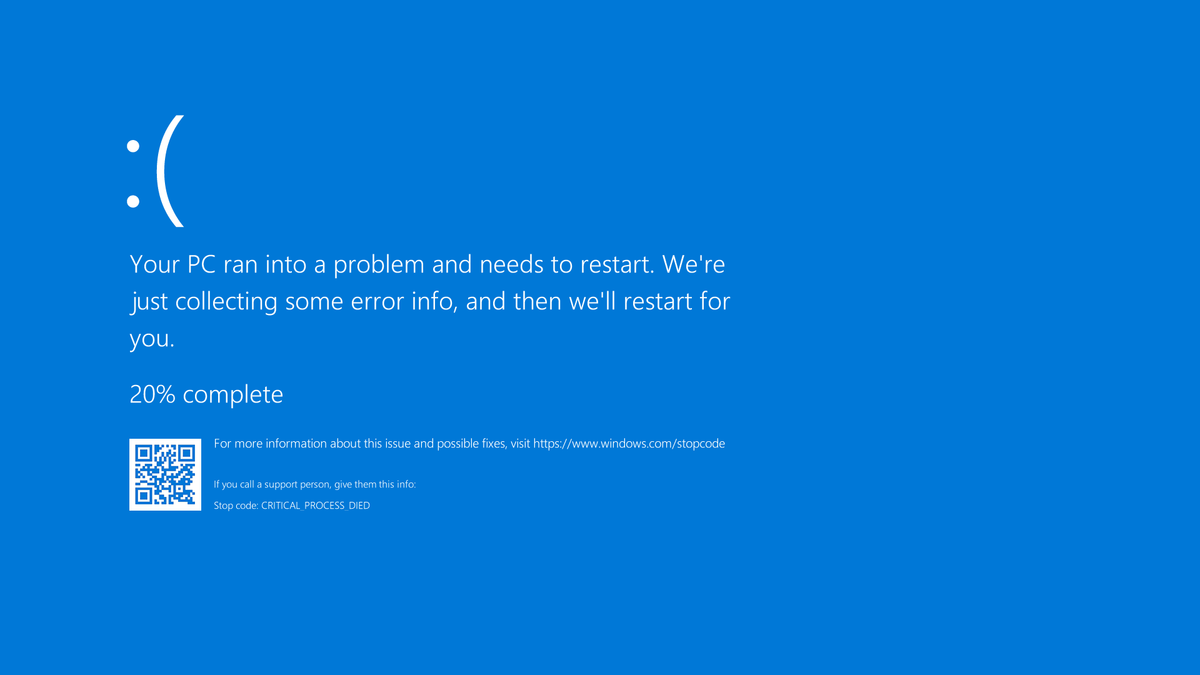 The Windows Blue Screen of Death.