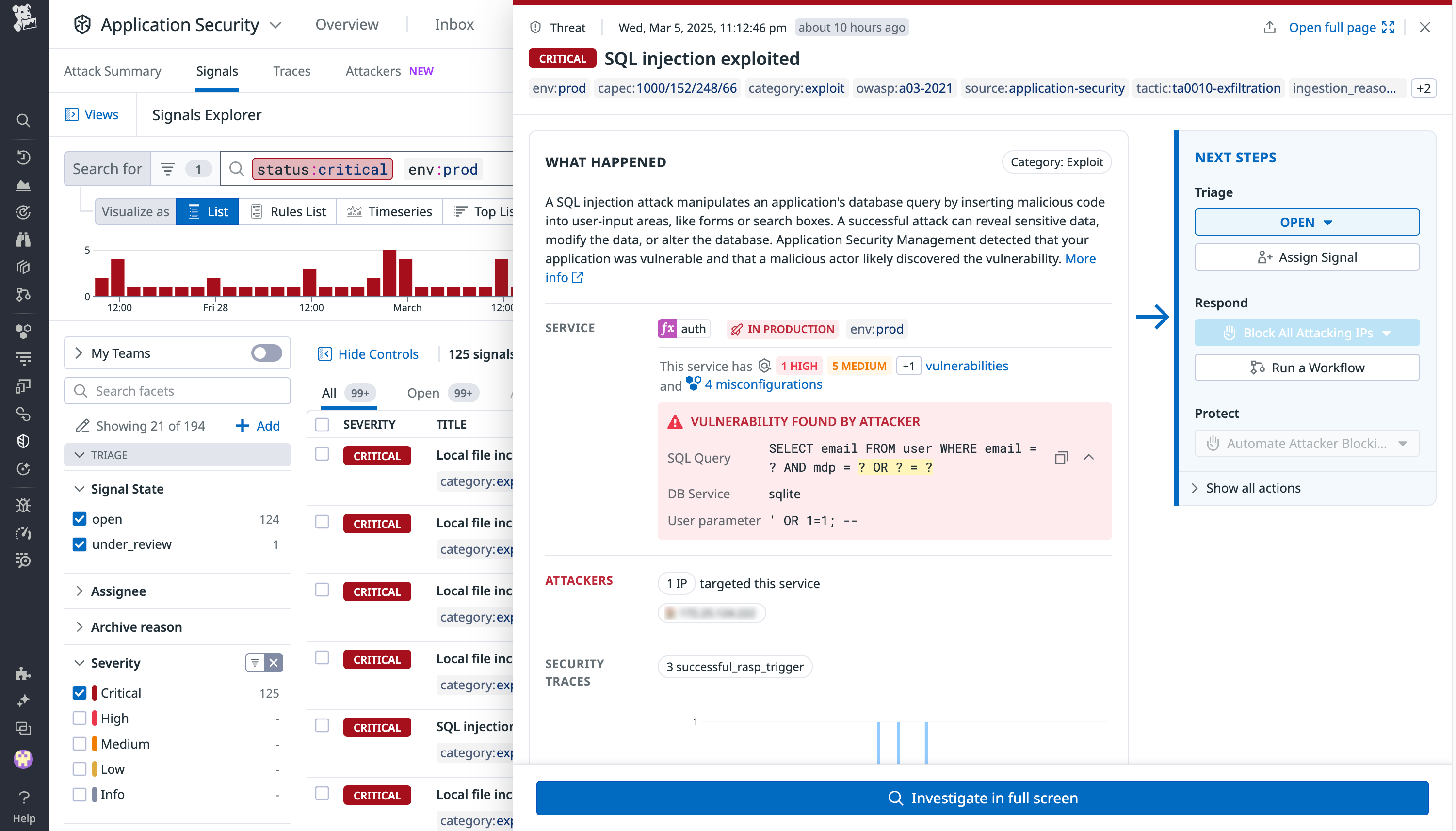 Exploit finding in Datadog AAP