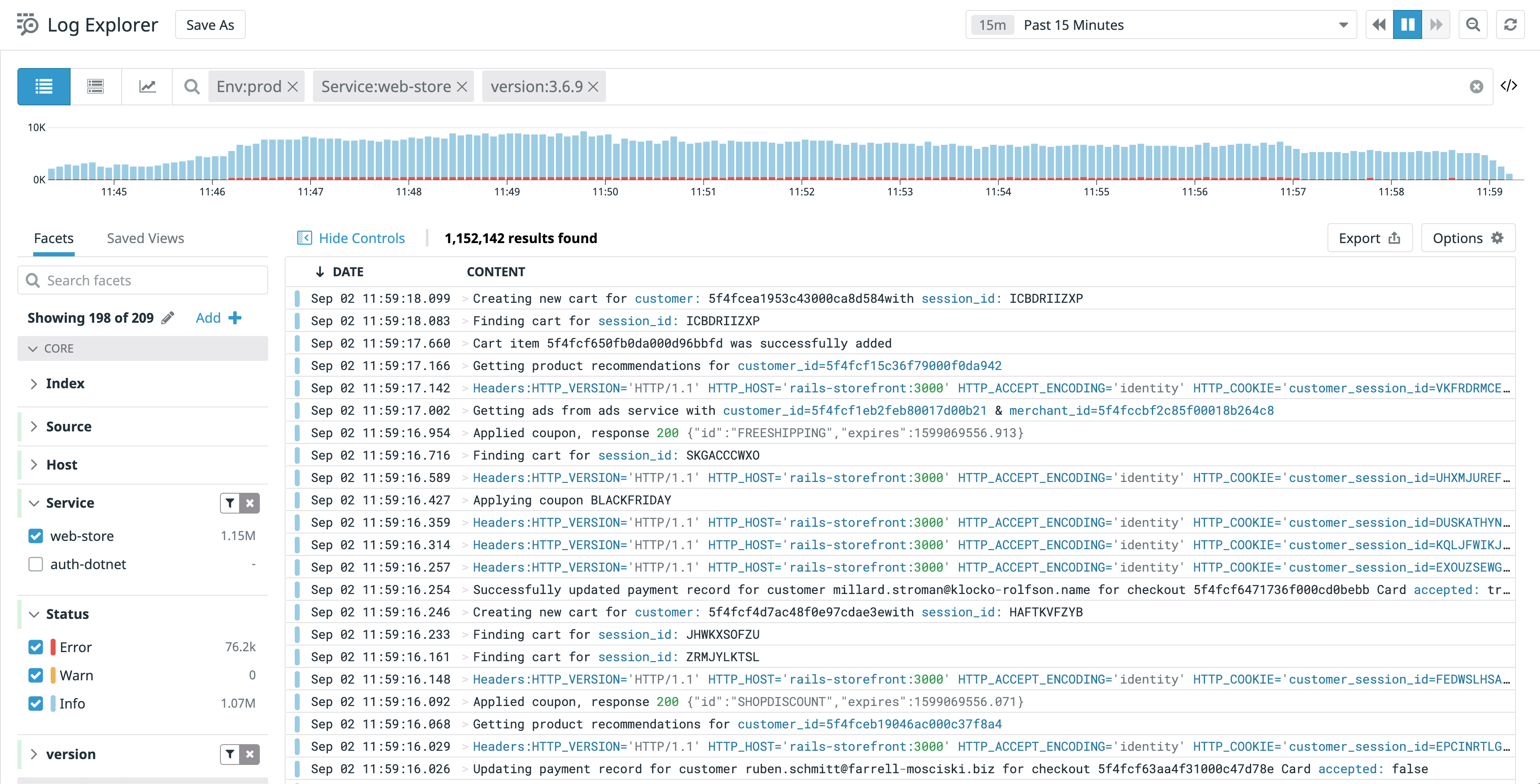 View logs from a specific code release