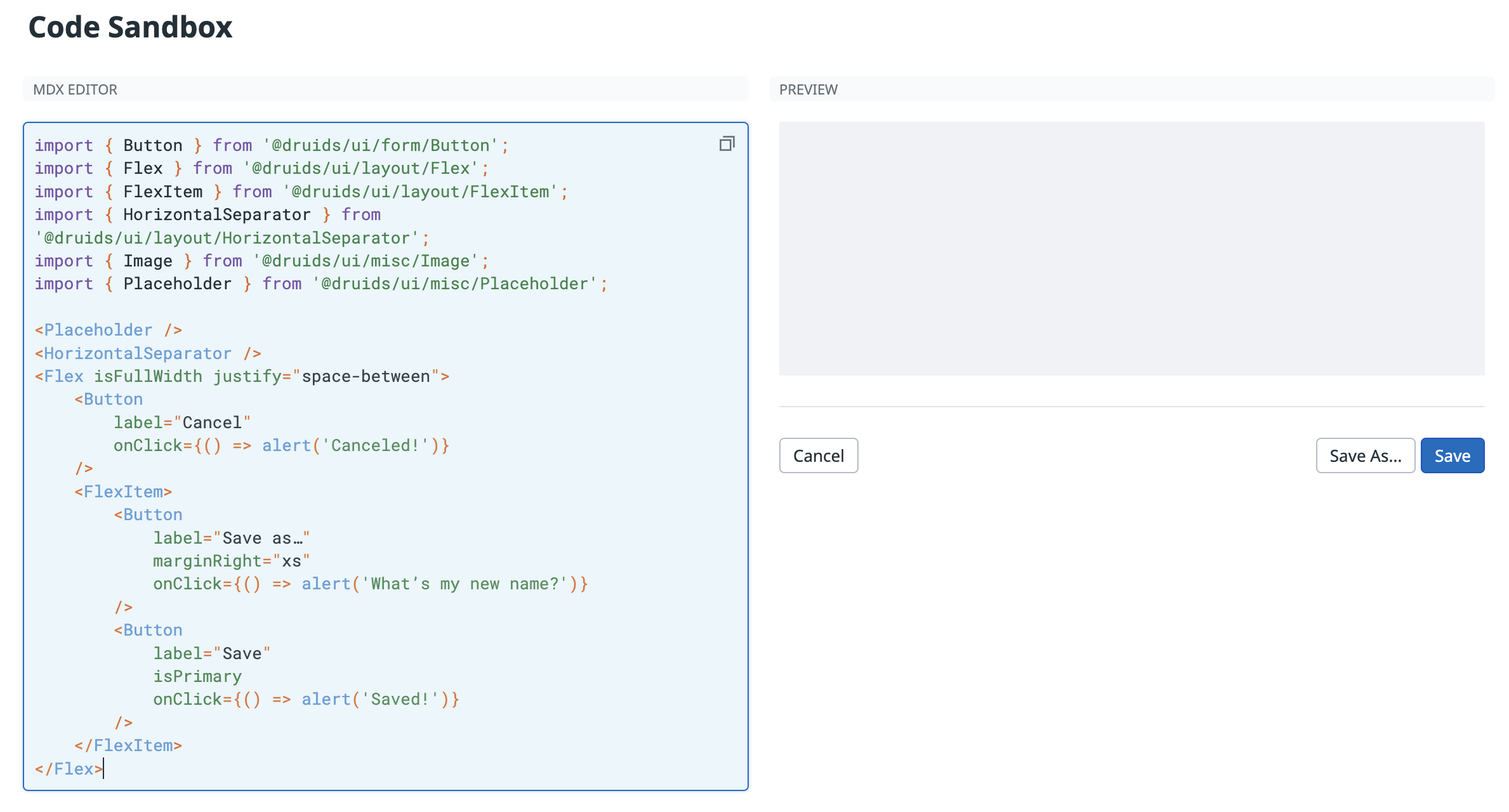 A visual of how Datadog employees can experiment with the code of the components in the sandbox