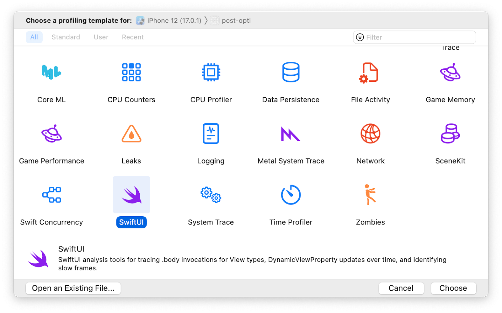 Xcode instruments