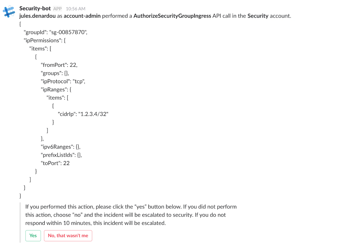 Security-bot verifies IAM changes.