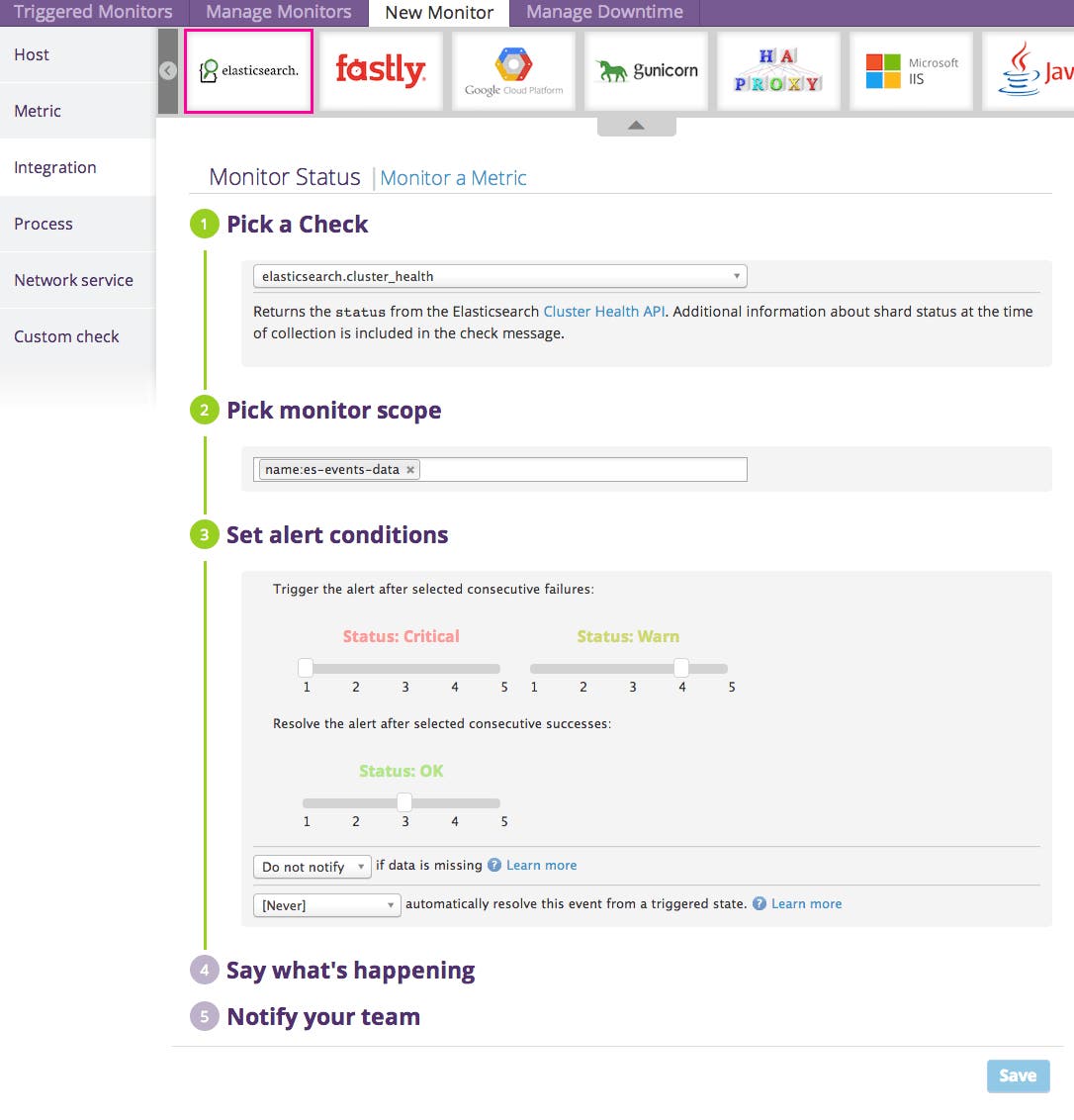 Integration monitor Integration monitor