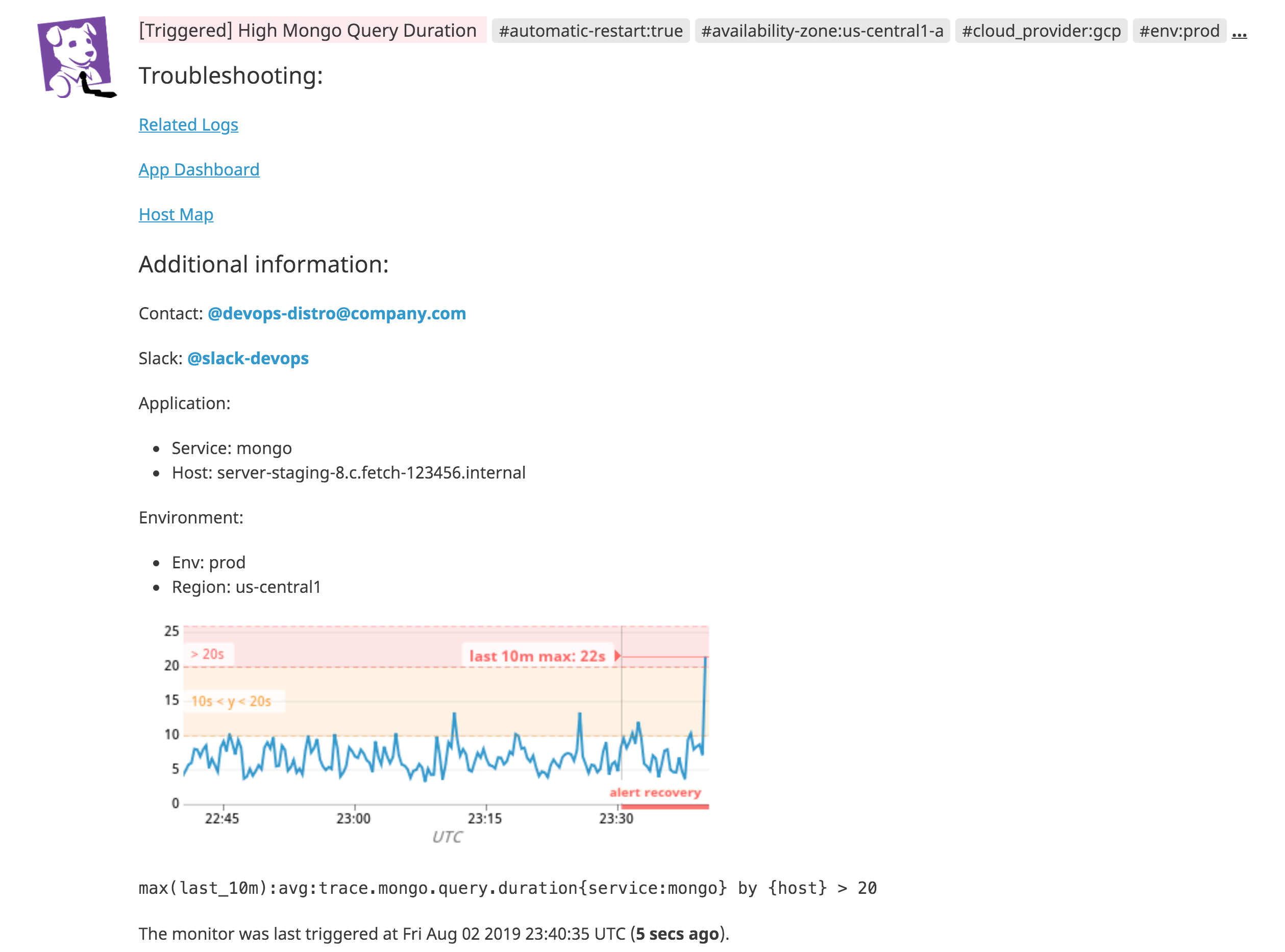 Automatically populate notifications with tags