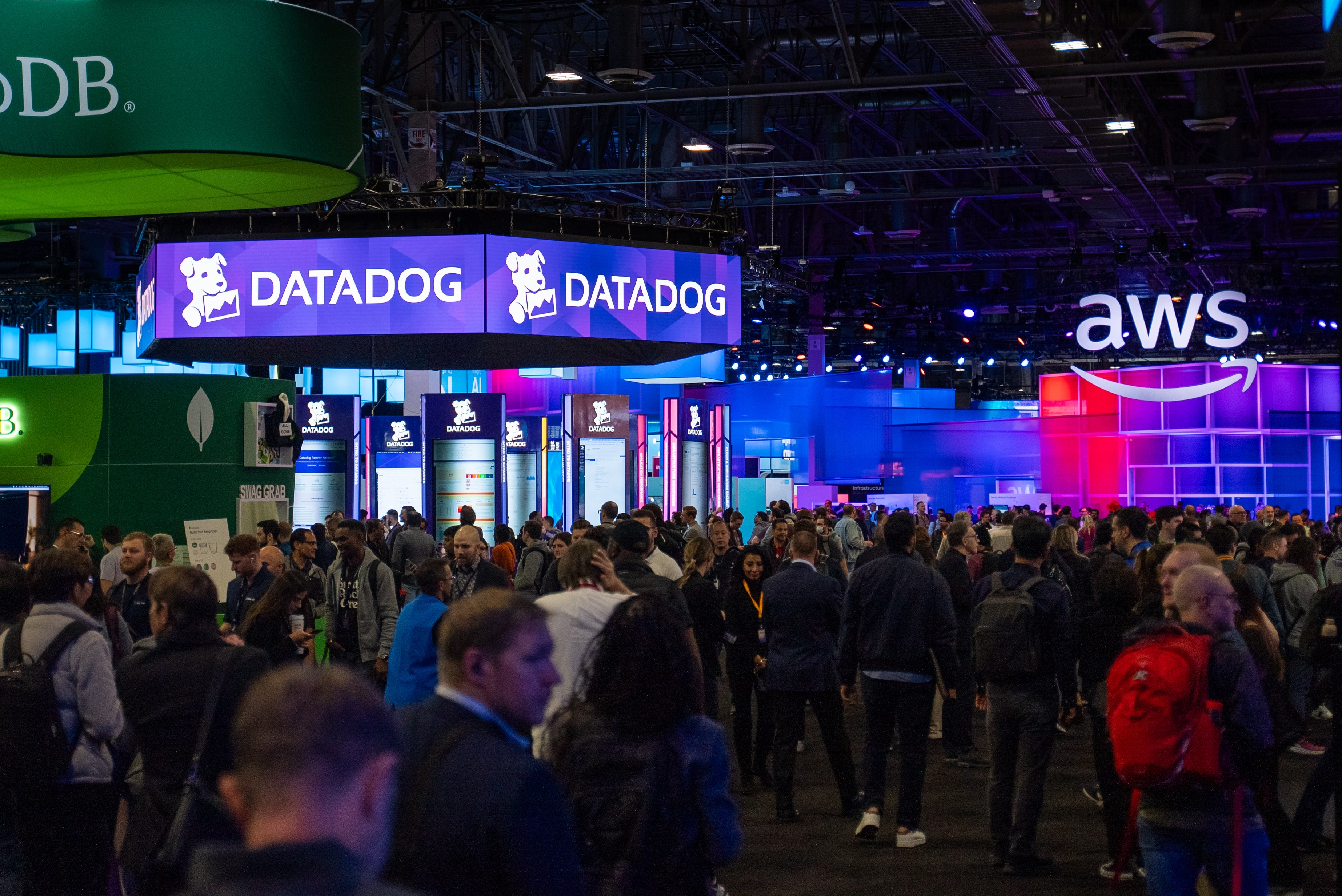 The Datadog area on the floor at AWS re:Invent