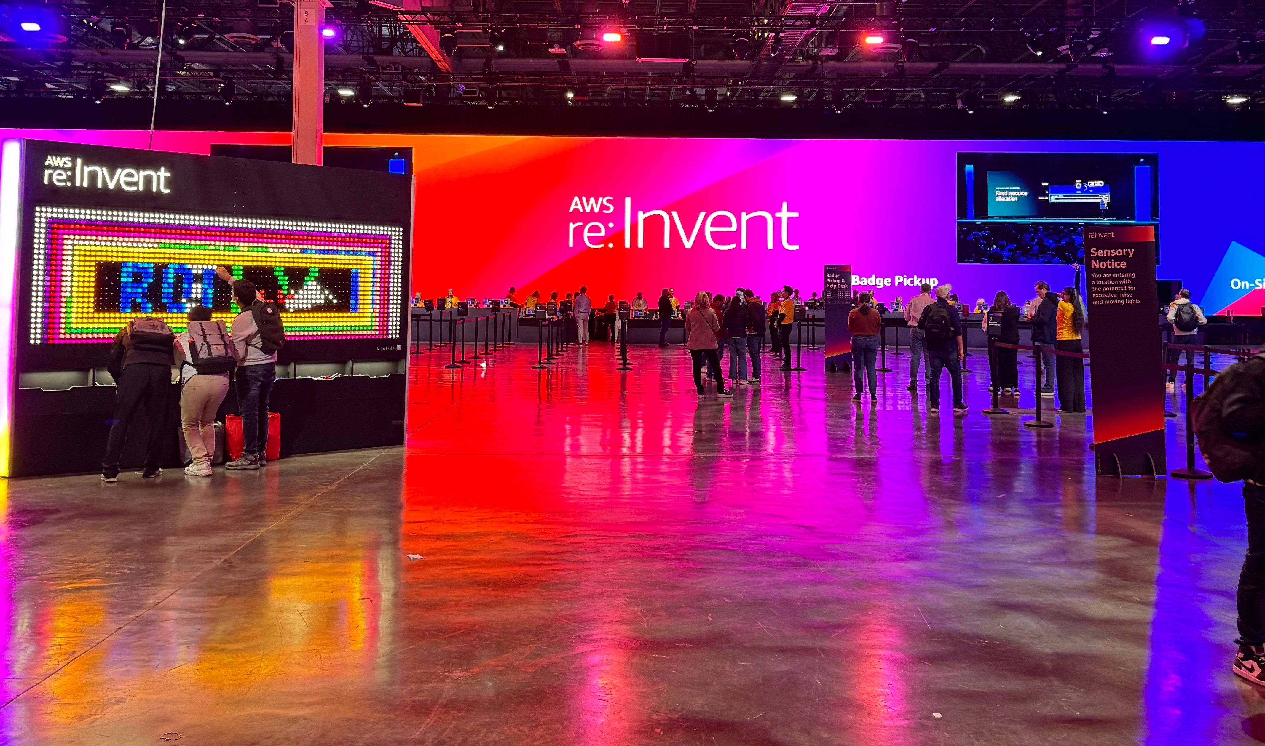 People lining up to enter AWS re:Invent