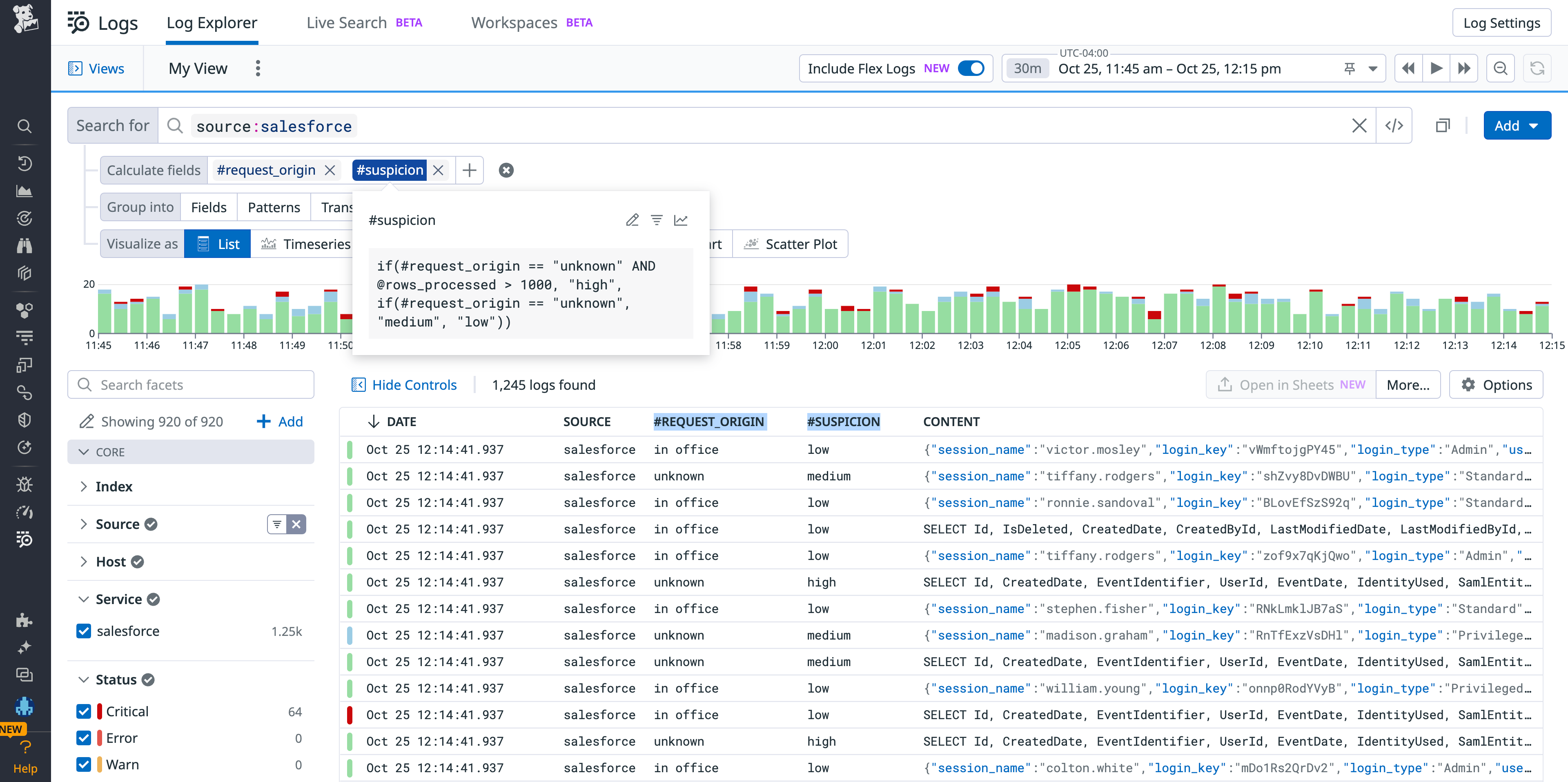 Easily create a calculated field from the Log Explorer