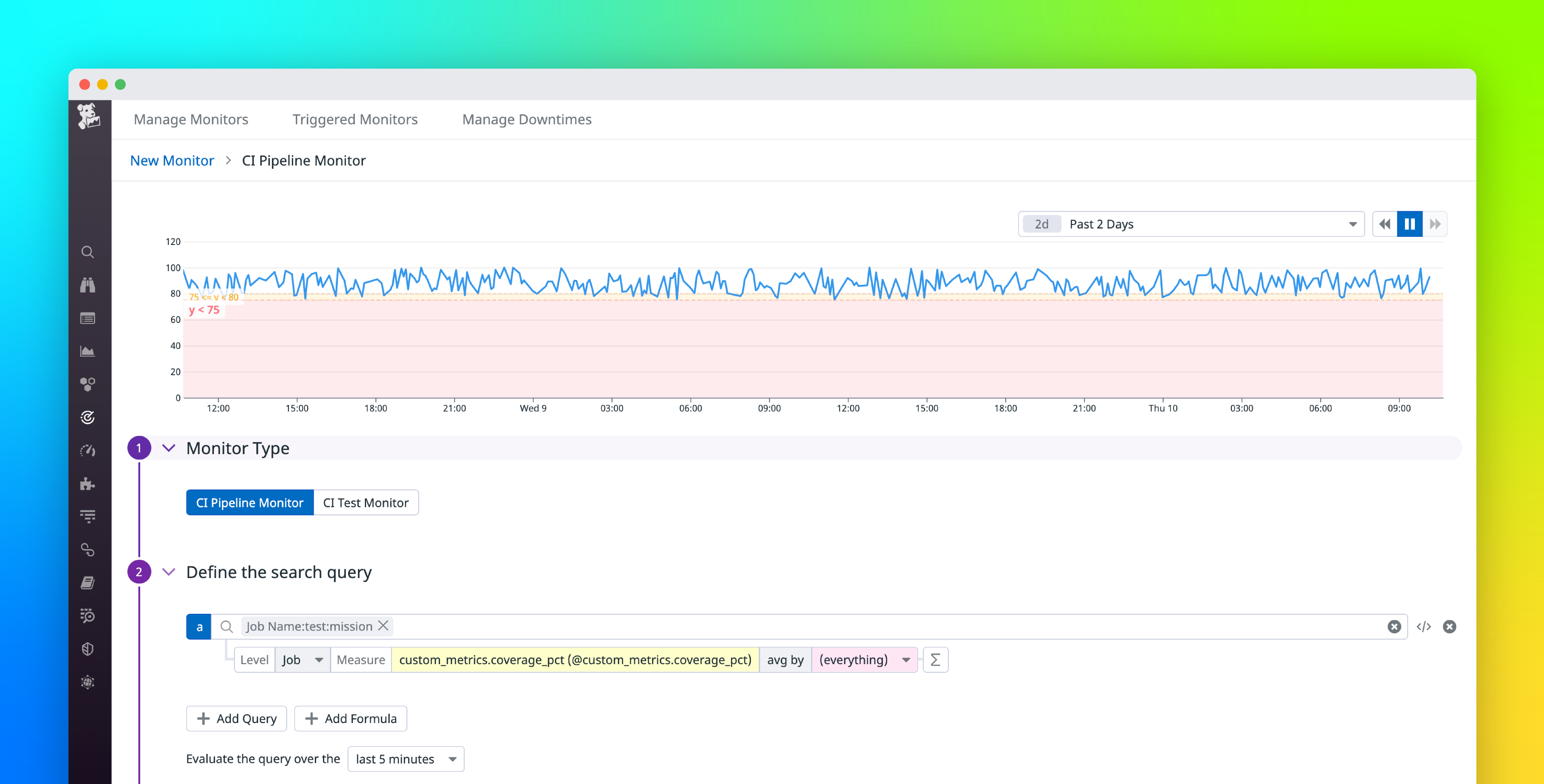Configure pipeline alerts with Datadog CI monitors