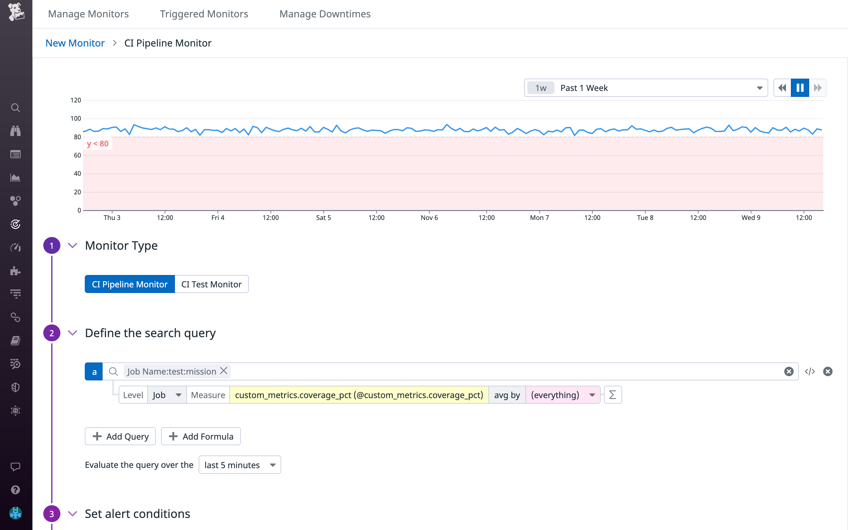 Set alerts for when your test coverage drops below a critical threshold.