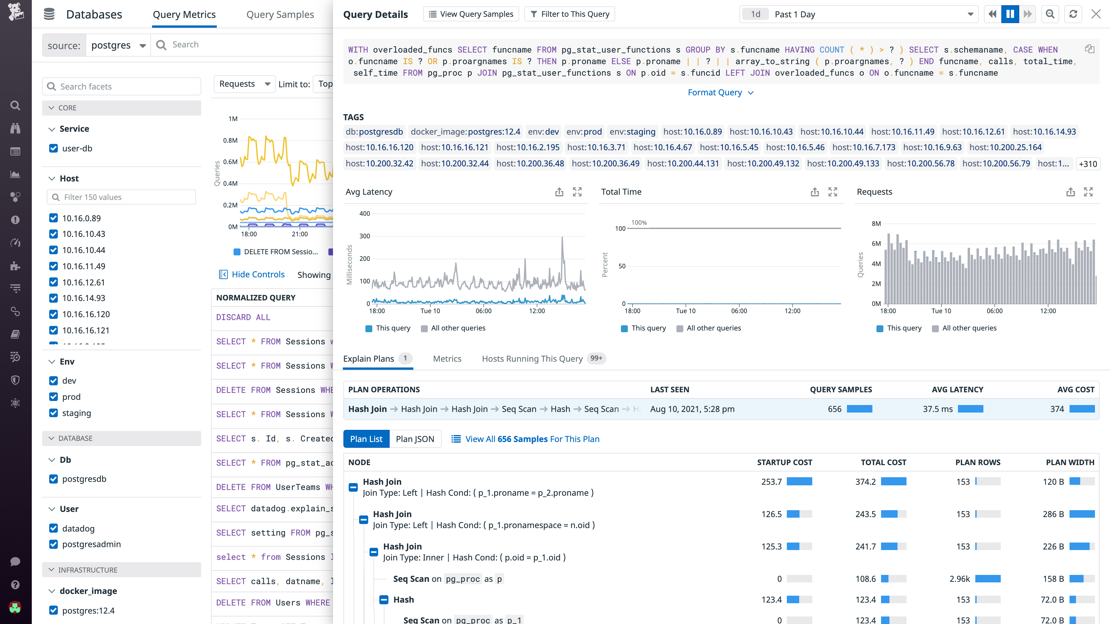 View more details for each normalized query