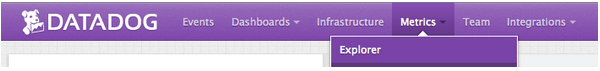 Metric explorer dropdown