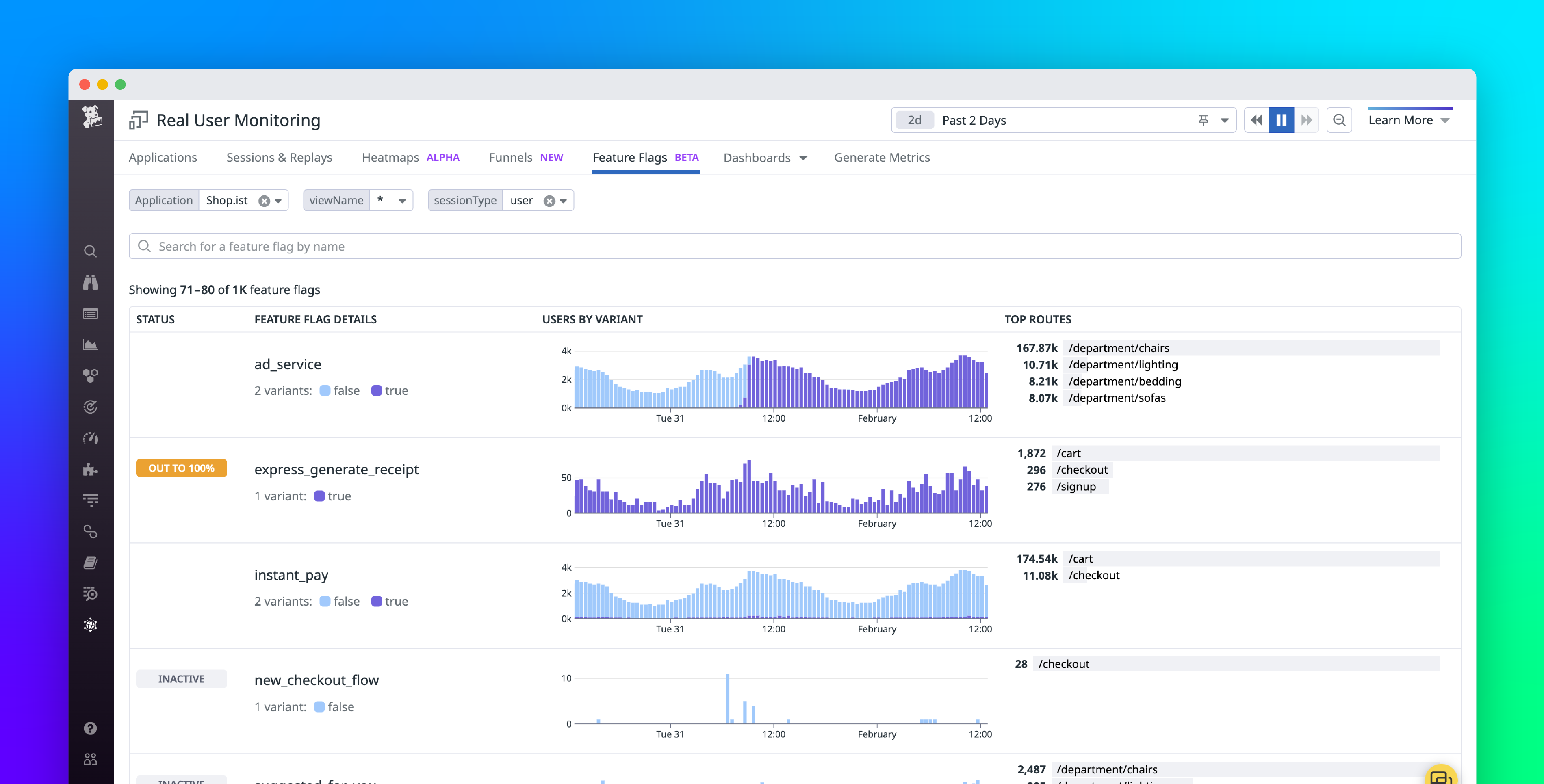 Ensure release safety with feature flag tracking in Datadog RUM