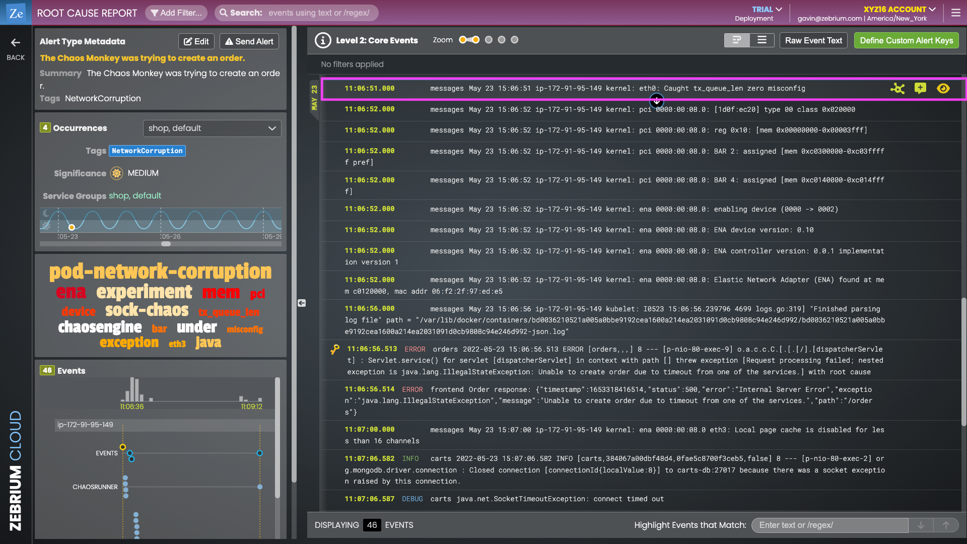 Zebrium finds a queue length misconfiguration on eth0