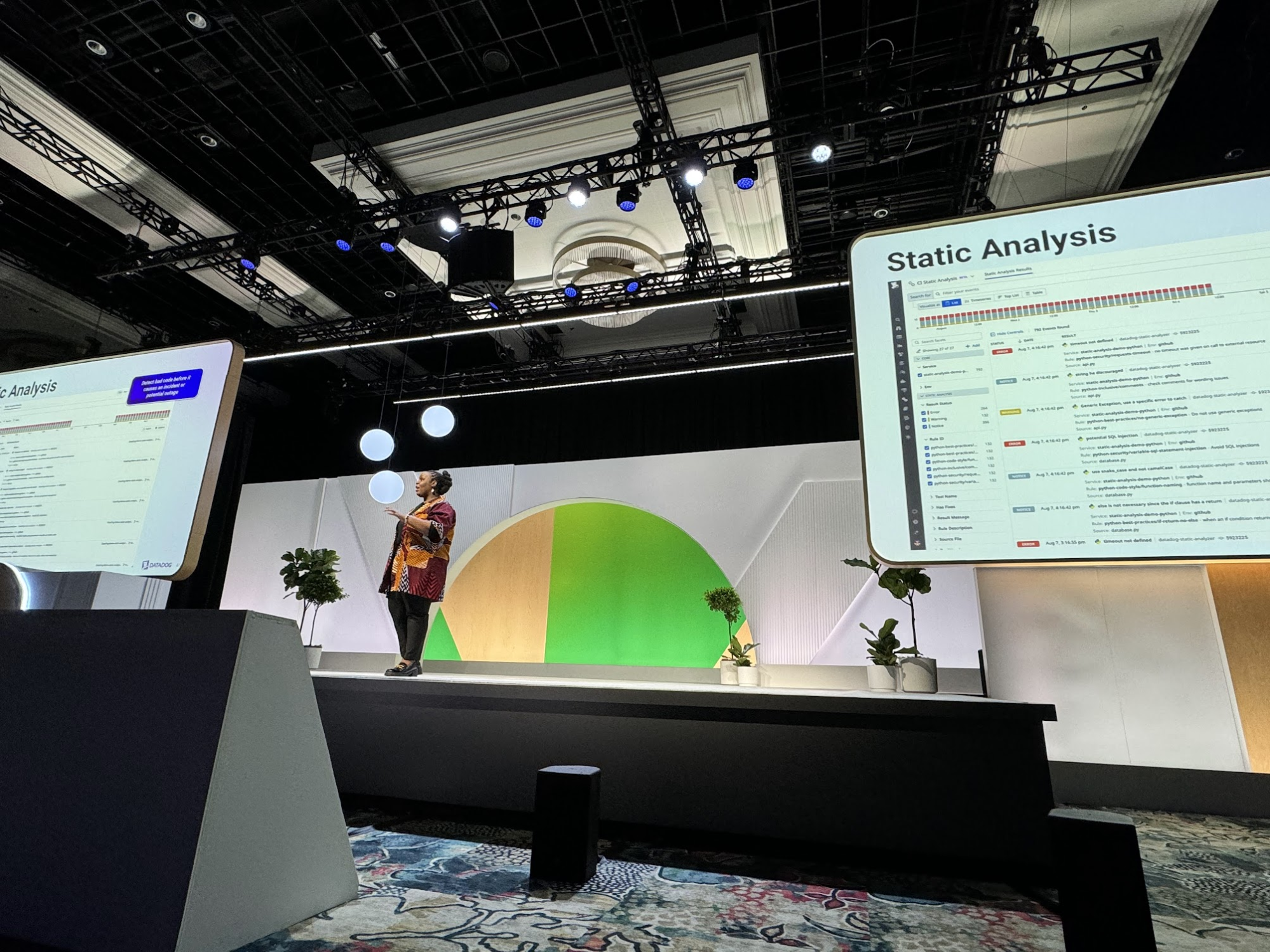 Datadog session on CI tools at Google Cloud Next