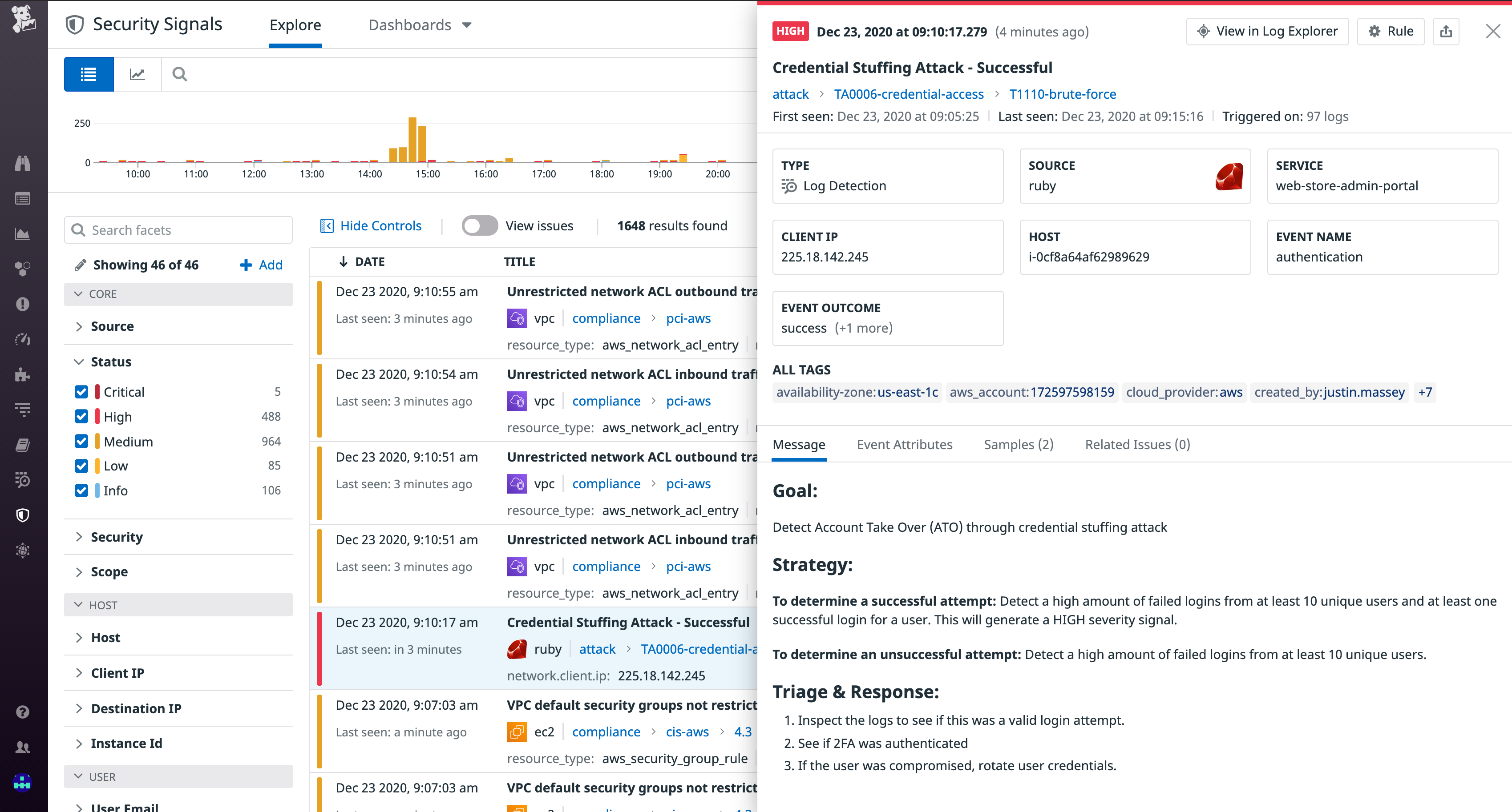 Datadog Security Signal Explorer