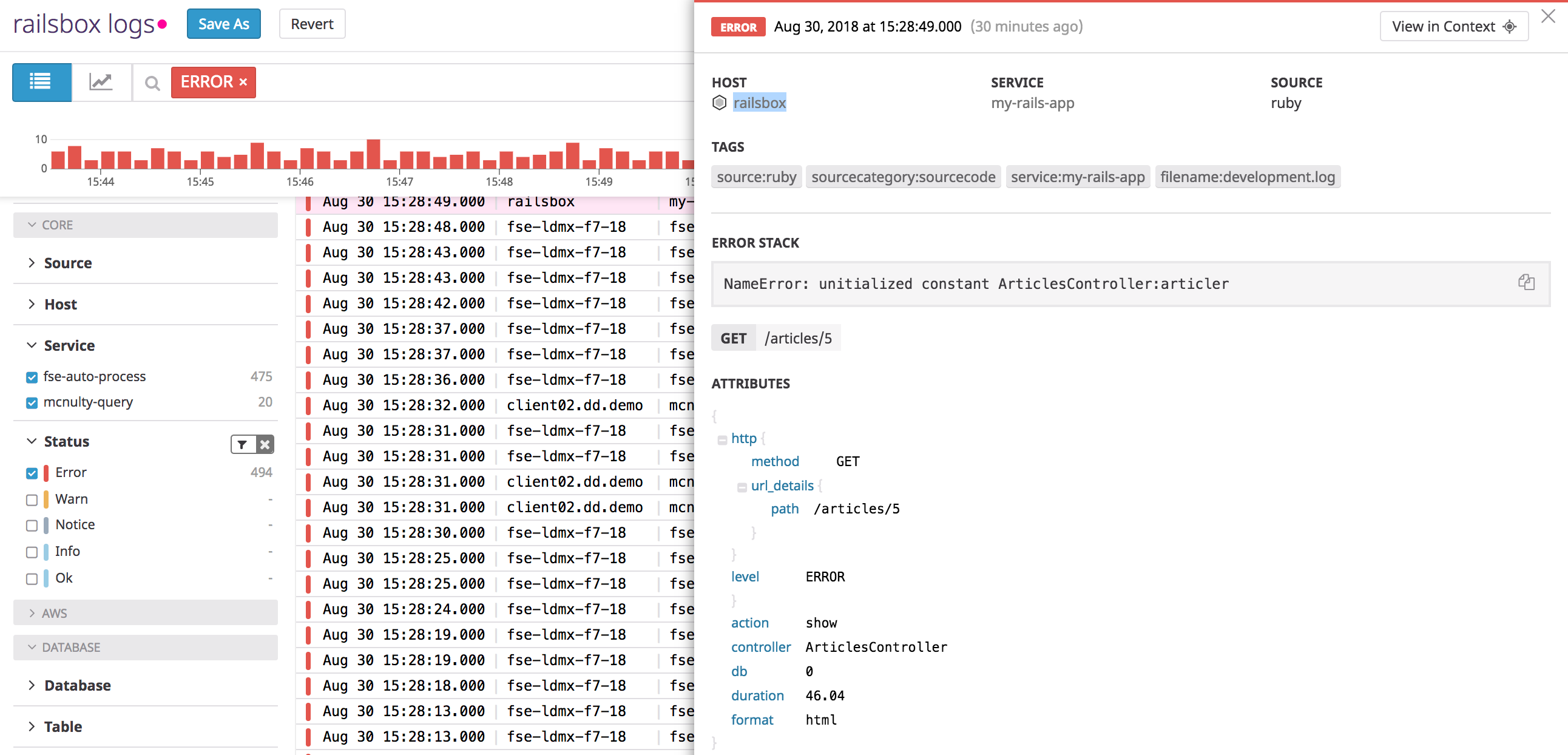 Error log