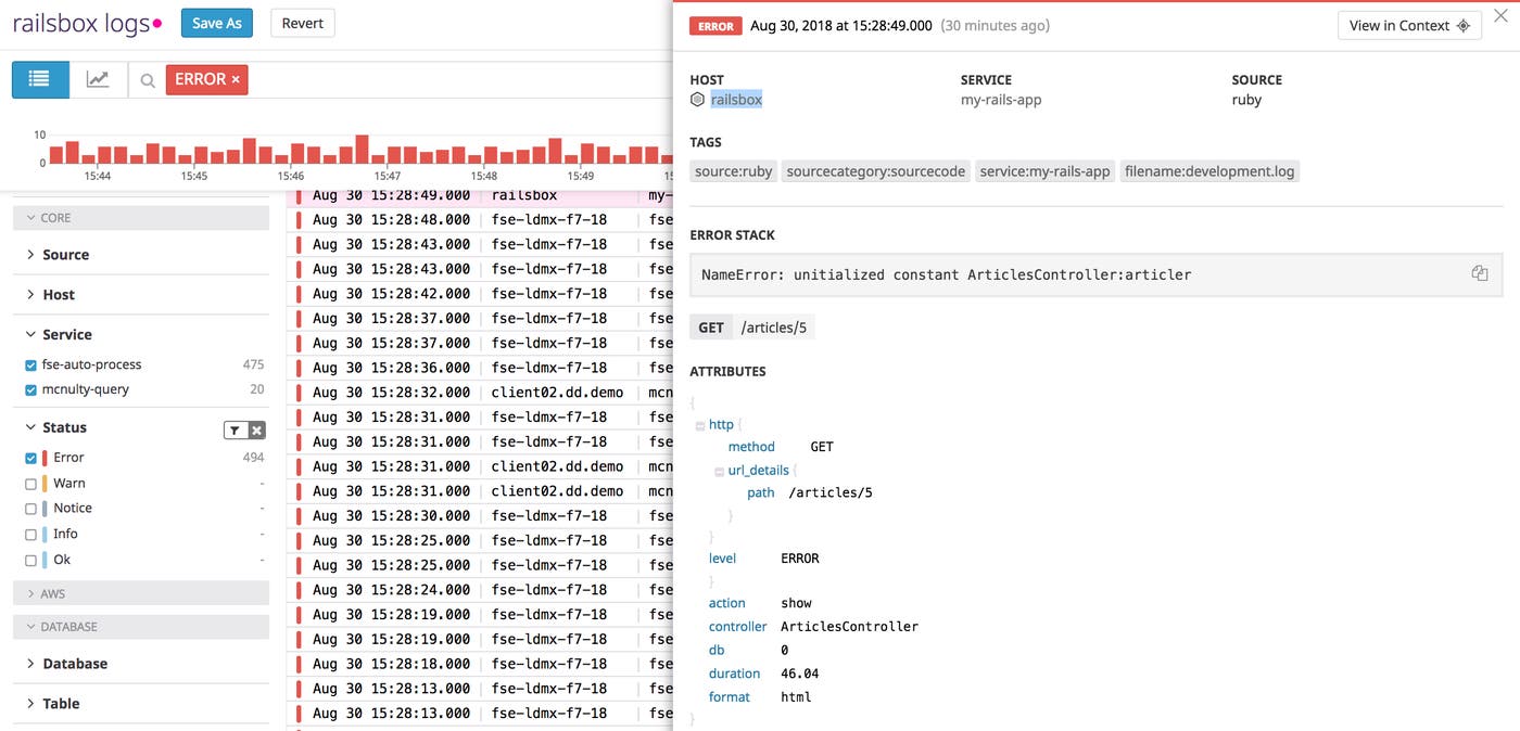 Error log Error log