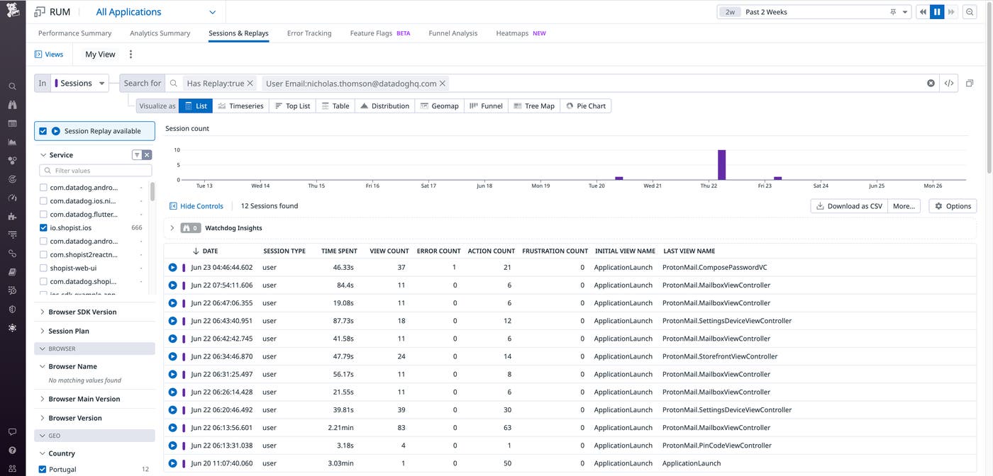 Filter your sessions to easily surface those relevant to your investigation Filter your sessions to easily surface those relevant to your investigation