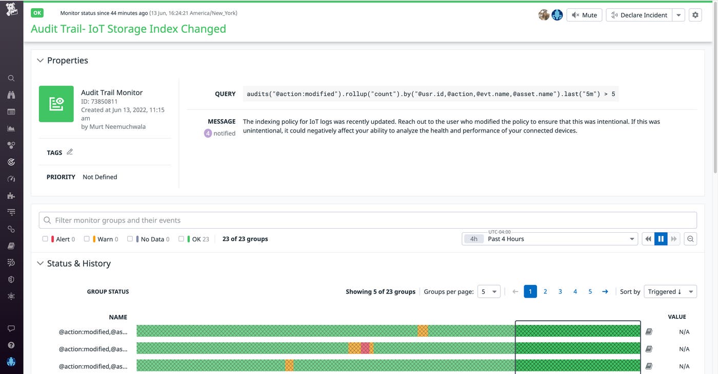 Use Audit Trail to build transparency around how users interact with your IoT devices Use Audit Trail to build transparency around how users interact with your IoT devices