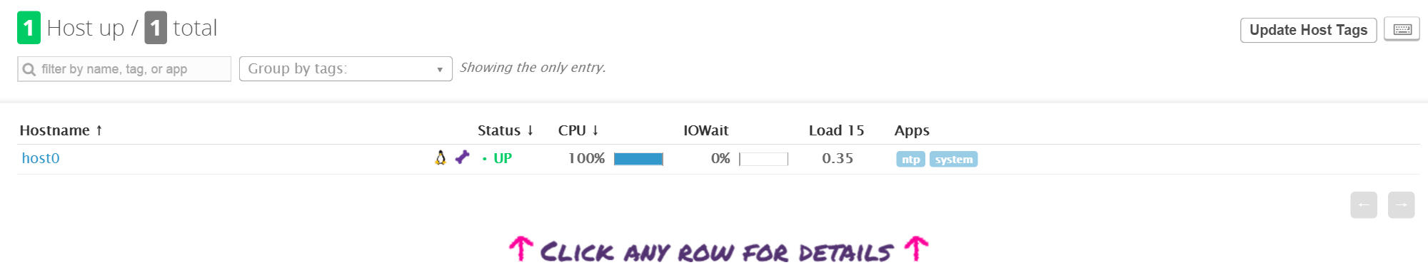 Reporting host in Datadog