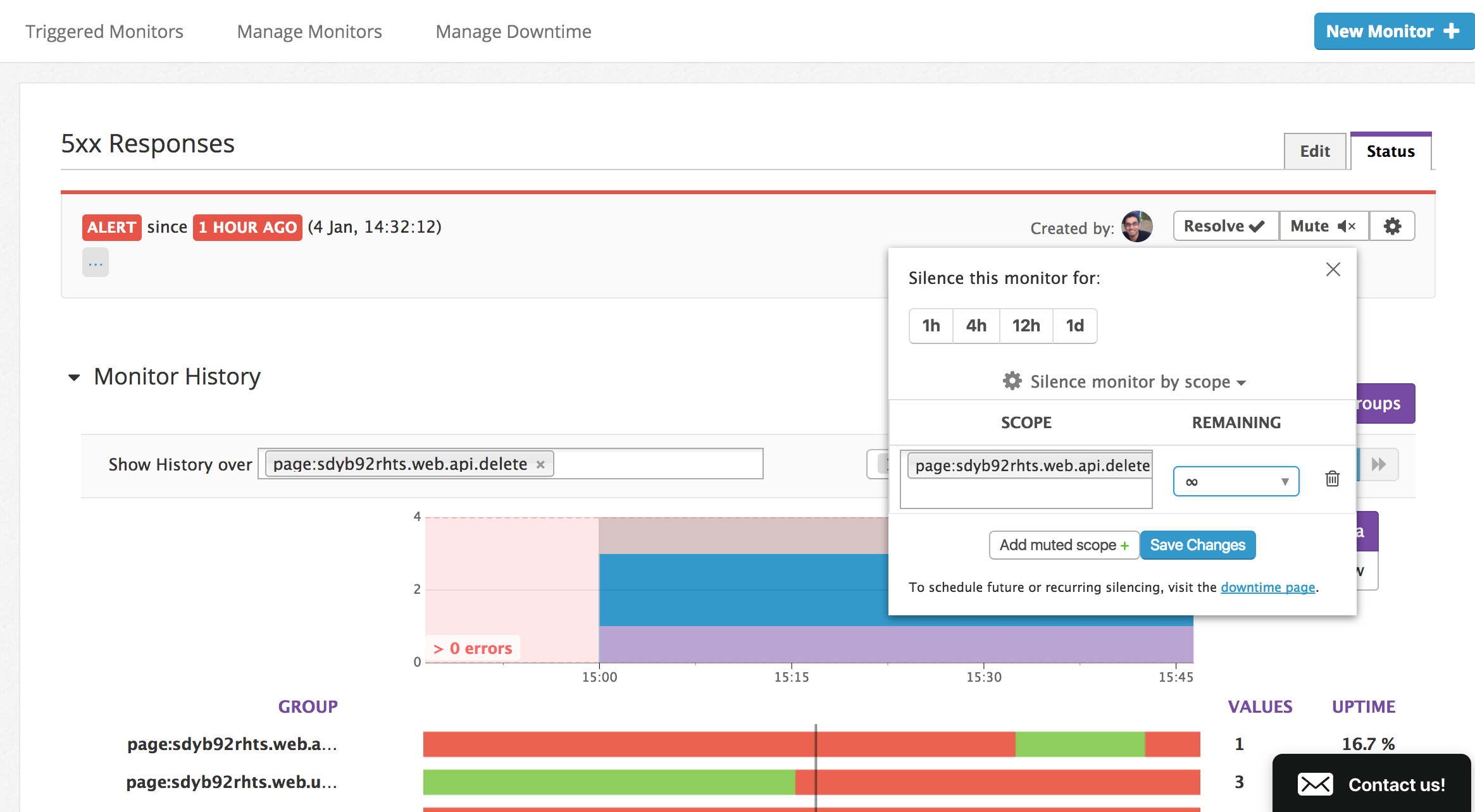Planned downtime