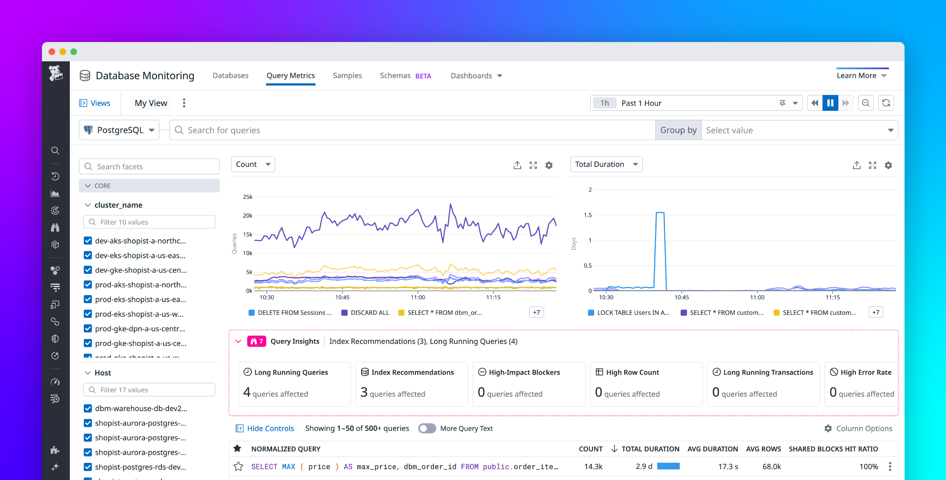 Optimize PostgreSQL performance with Datadog Database Monitoring