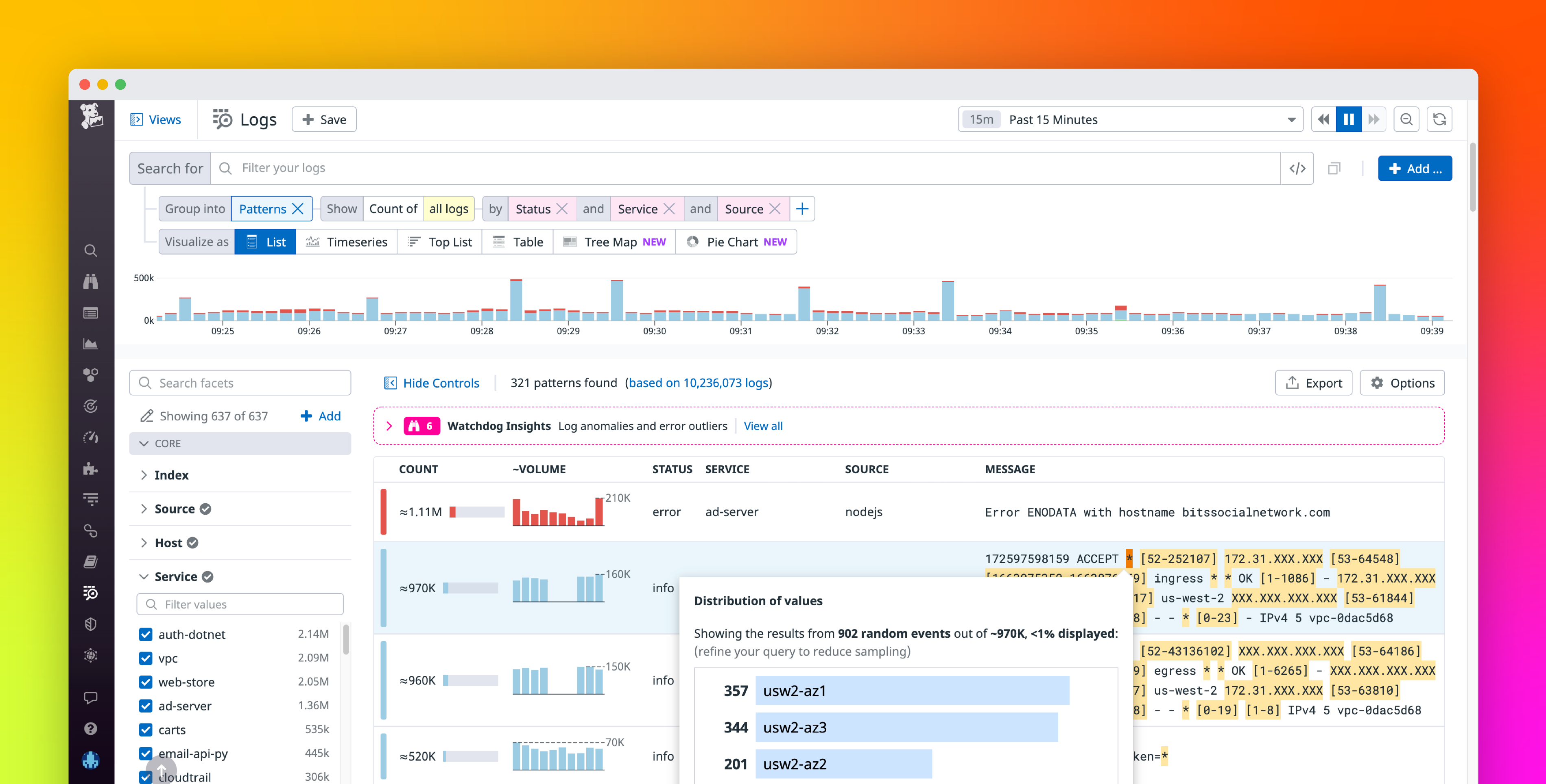 Discover the values behind log patterns with Pattern Inspector
