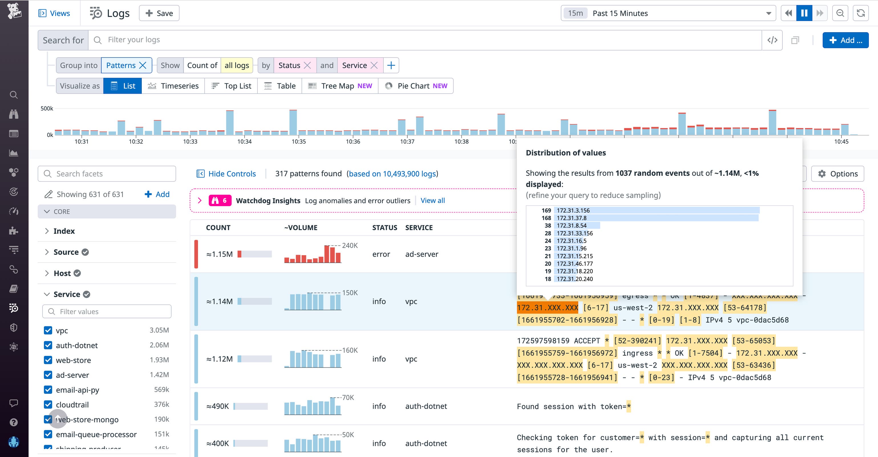 Pattern Inspector Jobs Discover the values behind log patterns with Pattern Inspector | Datadog
