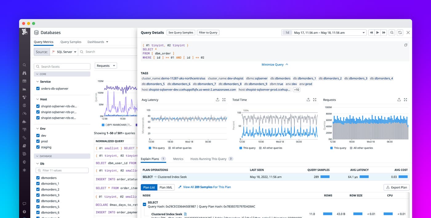 Monitor SQL Server and Azure managed databases with Datadog DBM Monitor SQL Server and Azure managed databases with Datadog DBM