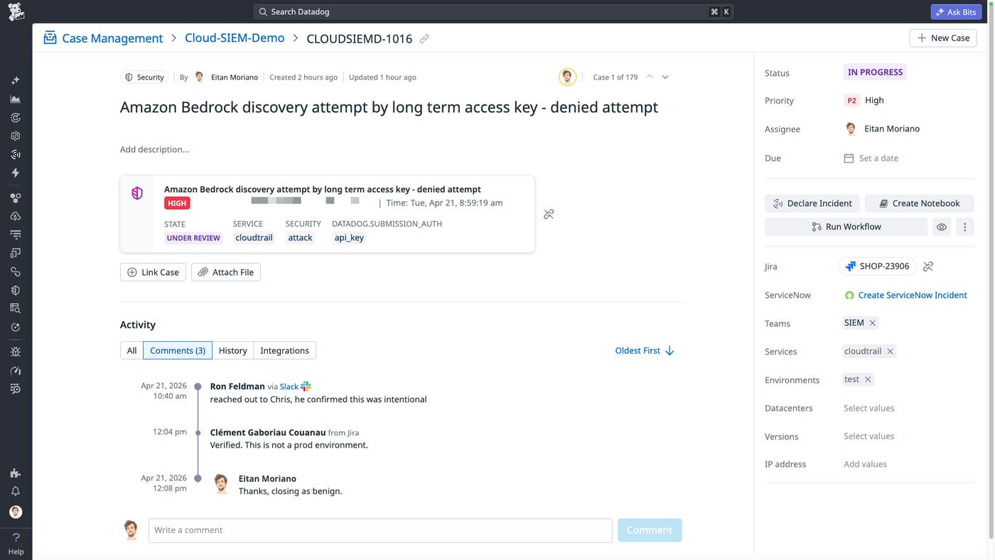 Case timeline includes updates from ticketing systems and Slack to keep all collaborators aligned. Case timeline includes updates from ticketing systems and Slack to keep all collaborators aligned.