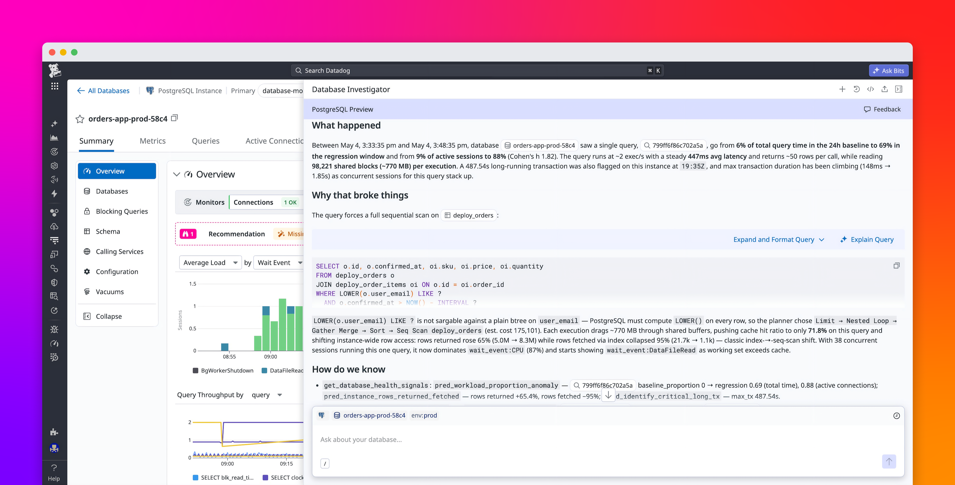 Diagnose and resolve database performance issues faster with Database Investigator