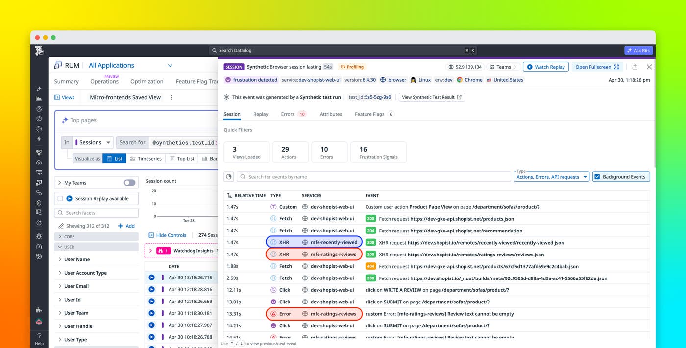Simplify micro-frontend observability with Datadog RUM Simplify micro-frontend observability with Datadog RUM
