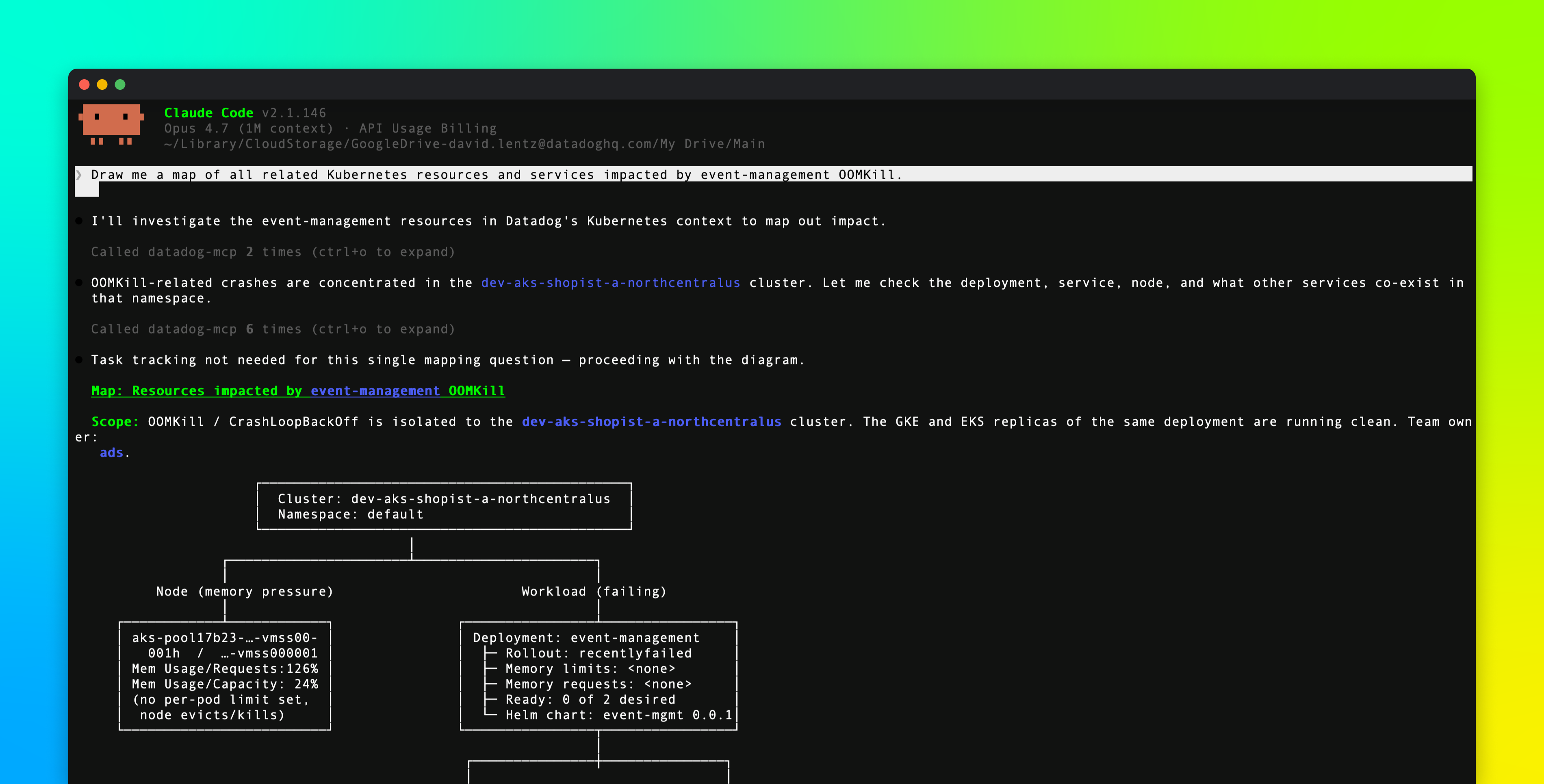 Investigate Kubernetes resources with Datadog MCP tools