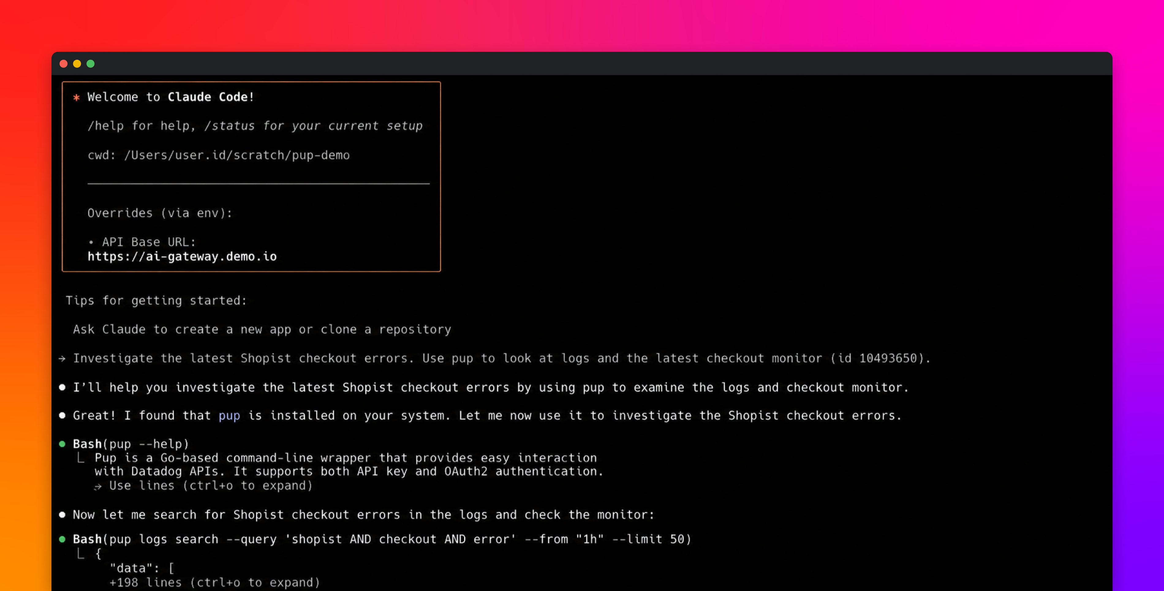Give your AI agents live Datadog access from the command line
