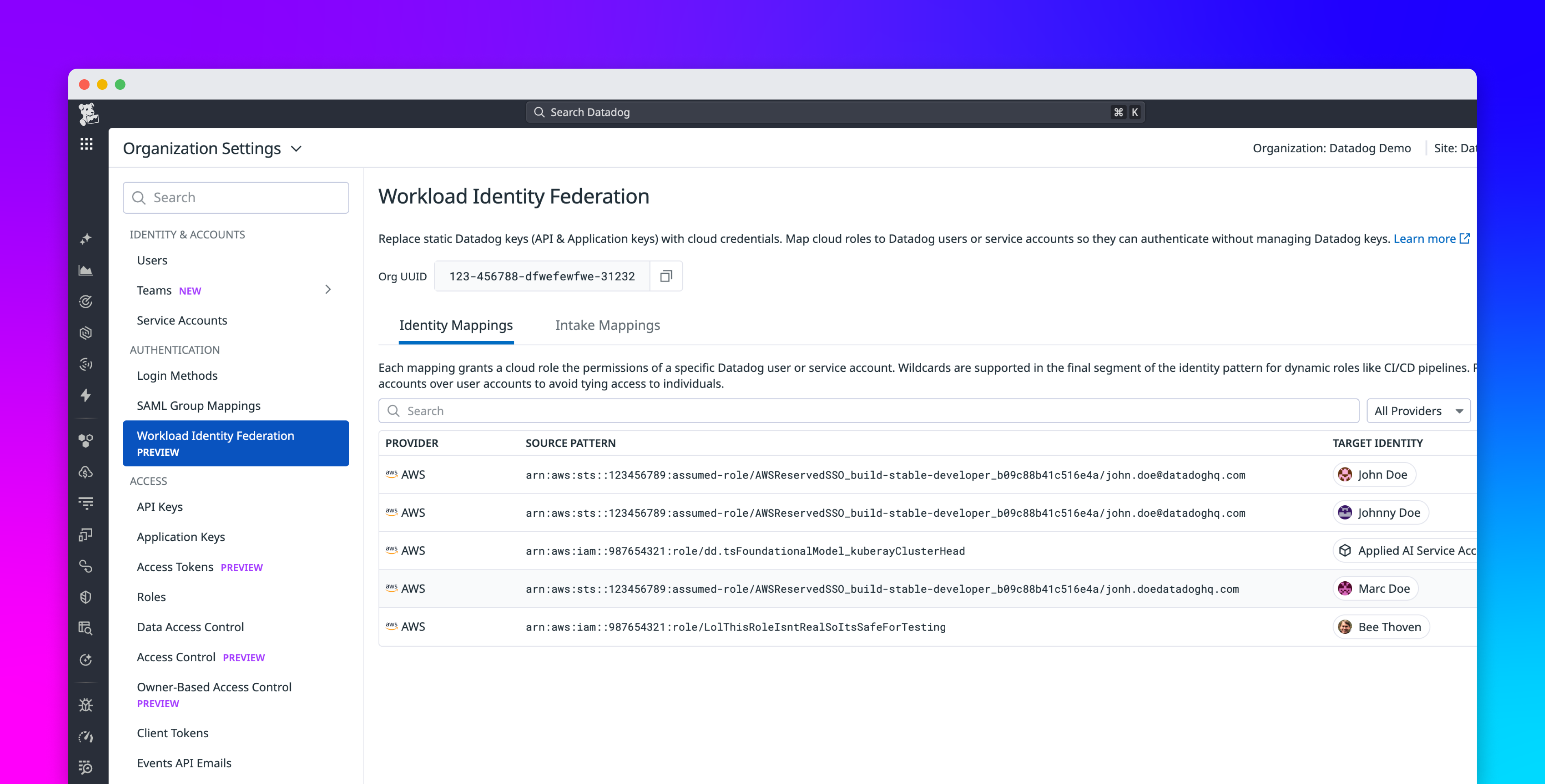Modernize Datadog API authentication with scoped credentials