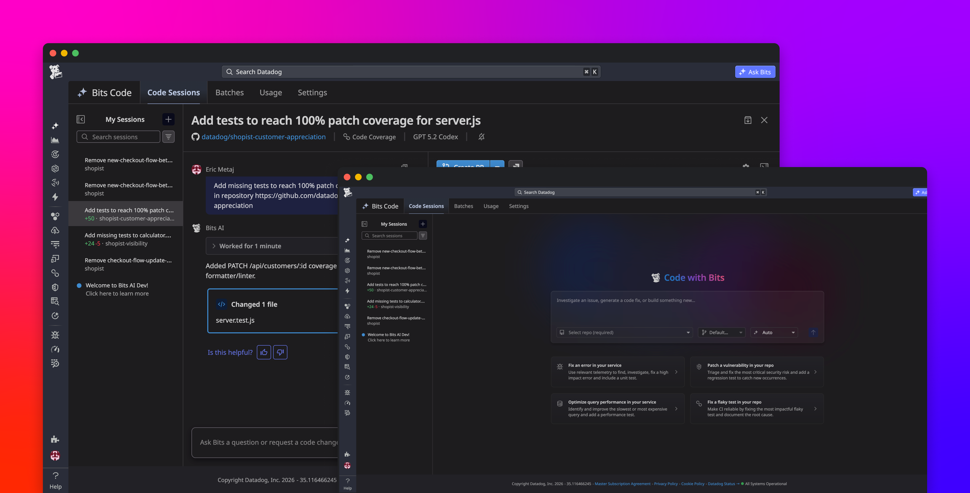 Turn Datadog findings into automated code fixes with Bits Code