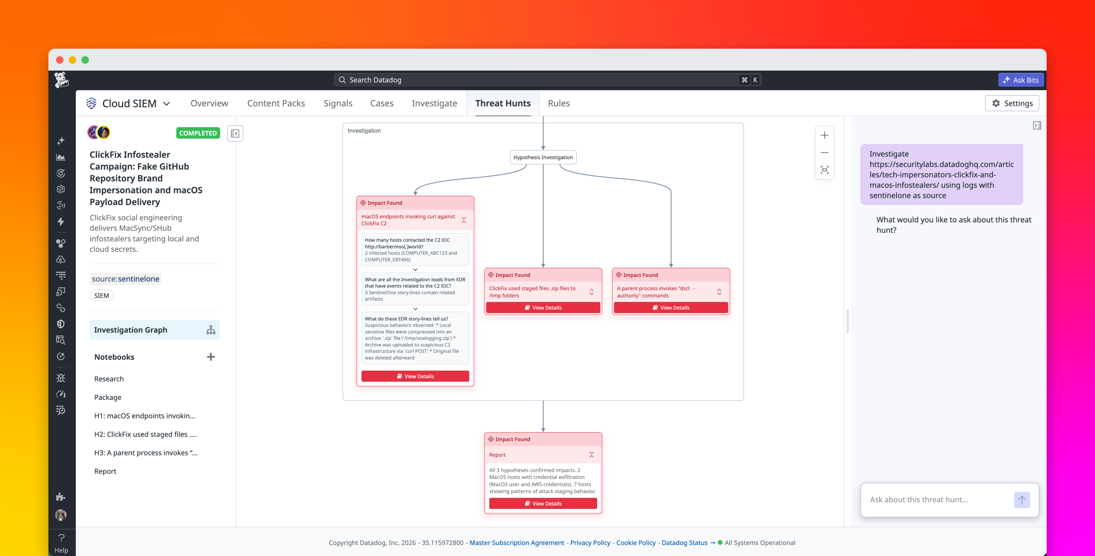Automate threat hunting with Datadog Cloud SIEM
