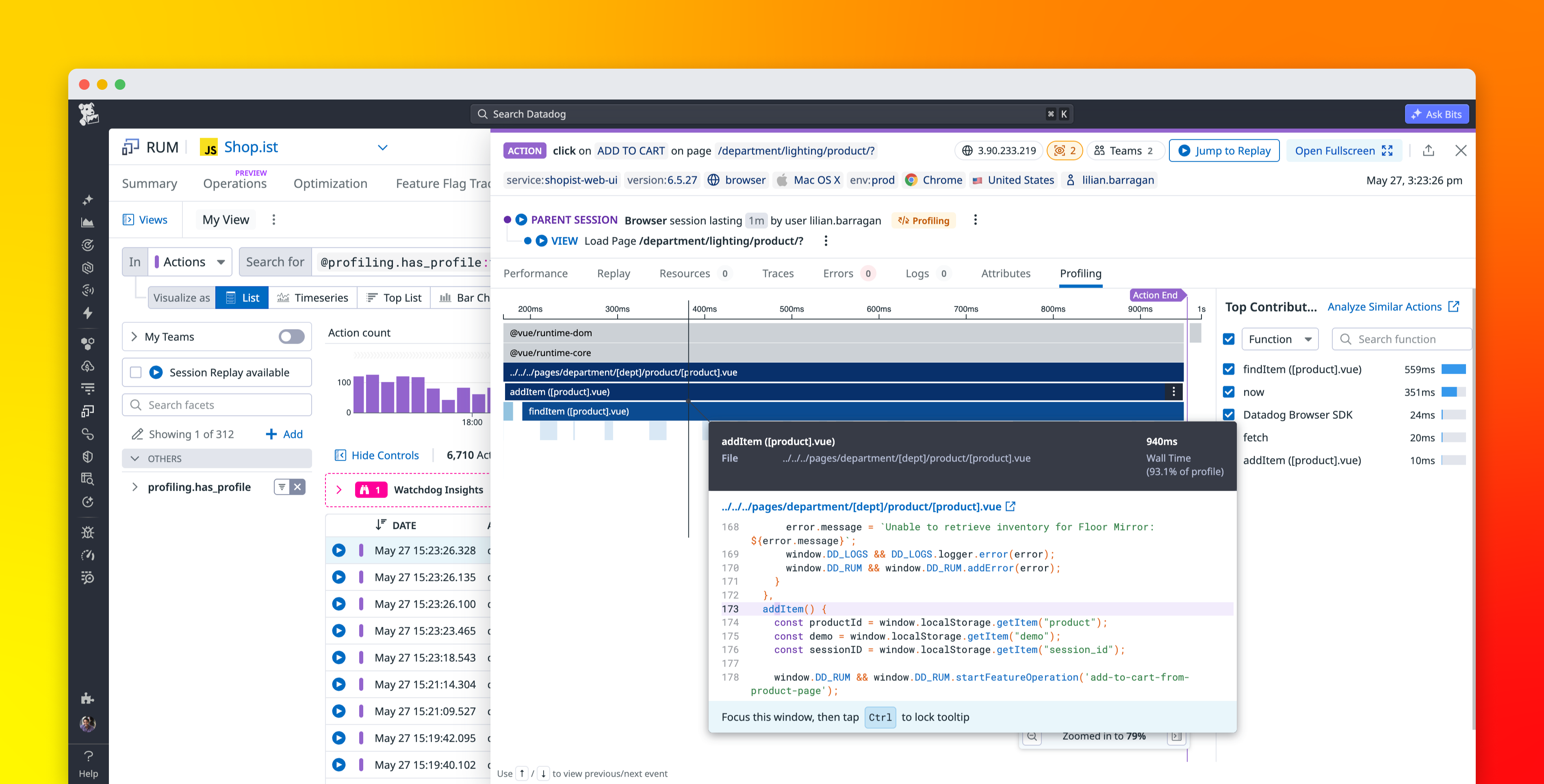 Troubleshoot frontend performance with Datadog’s Browser Profiler