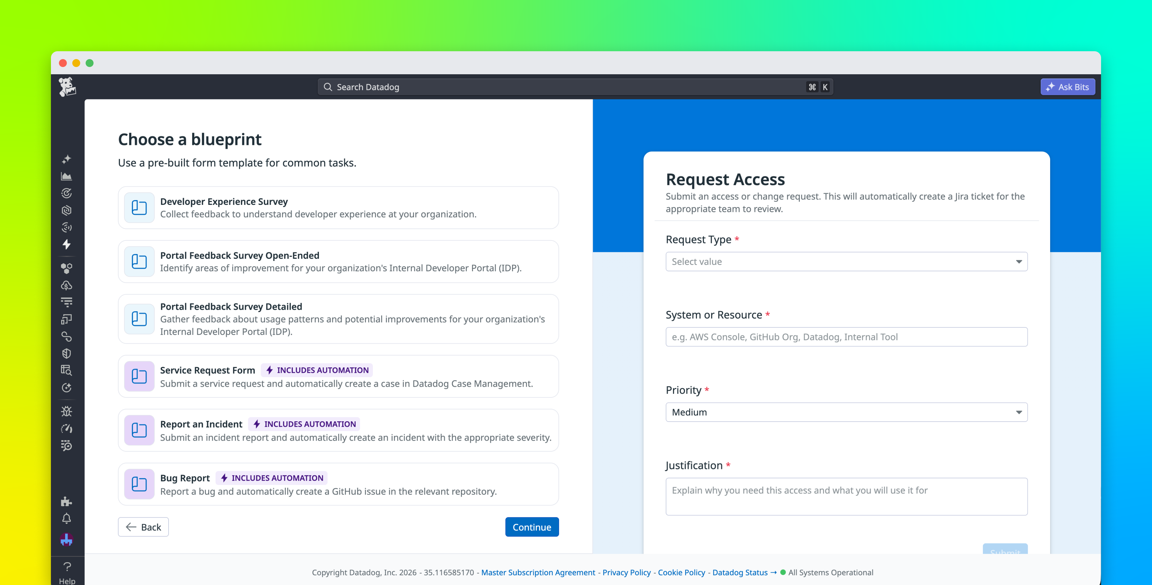 Simplify request flows with Datadog Forms and Case Management