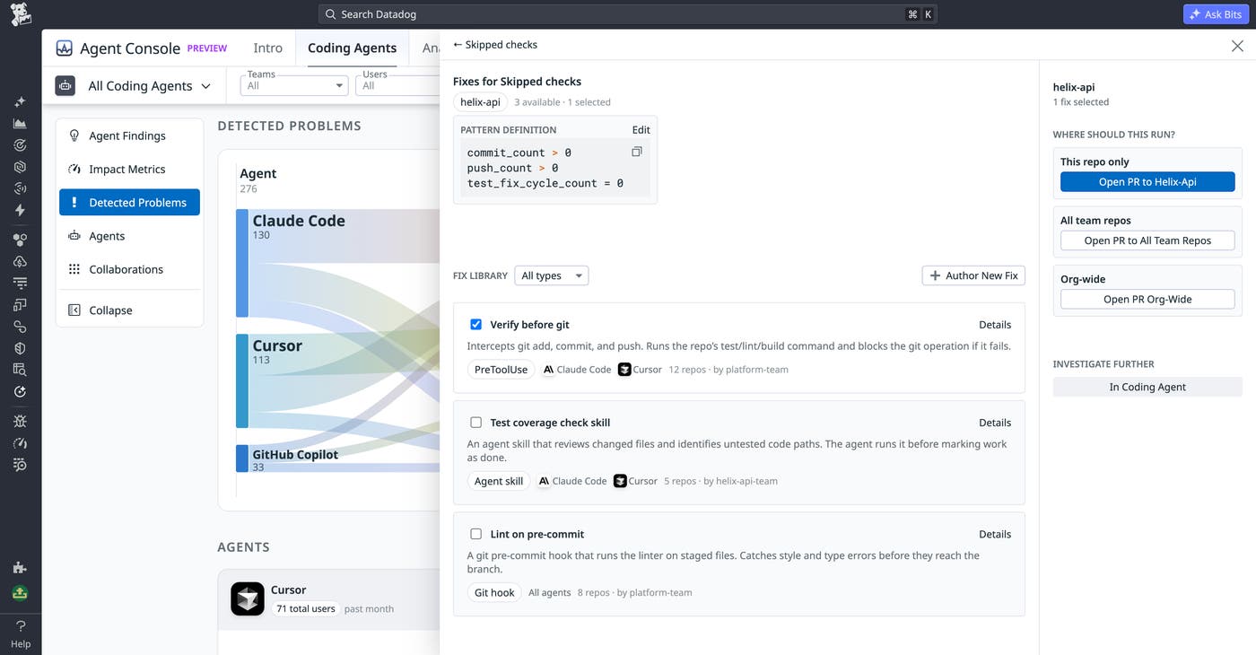 Fix Library showing a recommended PreToolUse hook that verifies tests before Git commands run. Fix Library showing a recommended PreToolUse hook that verifies tests before Git commands run.