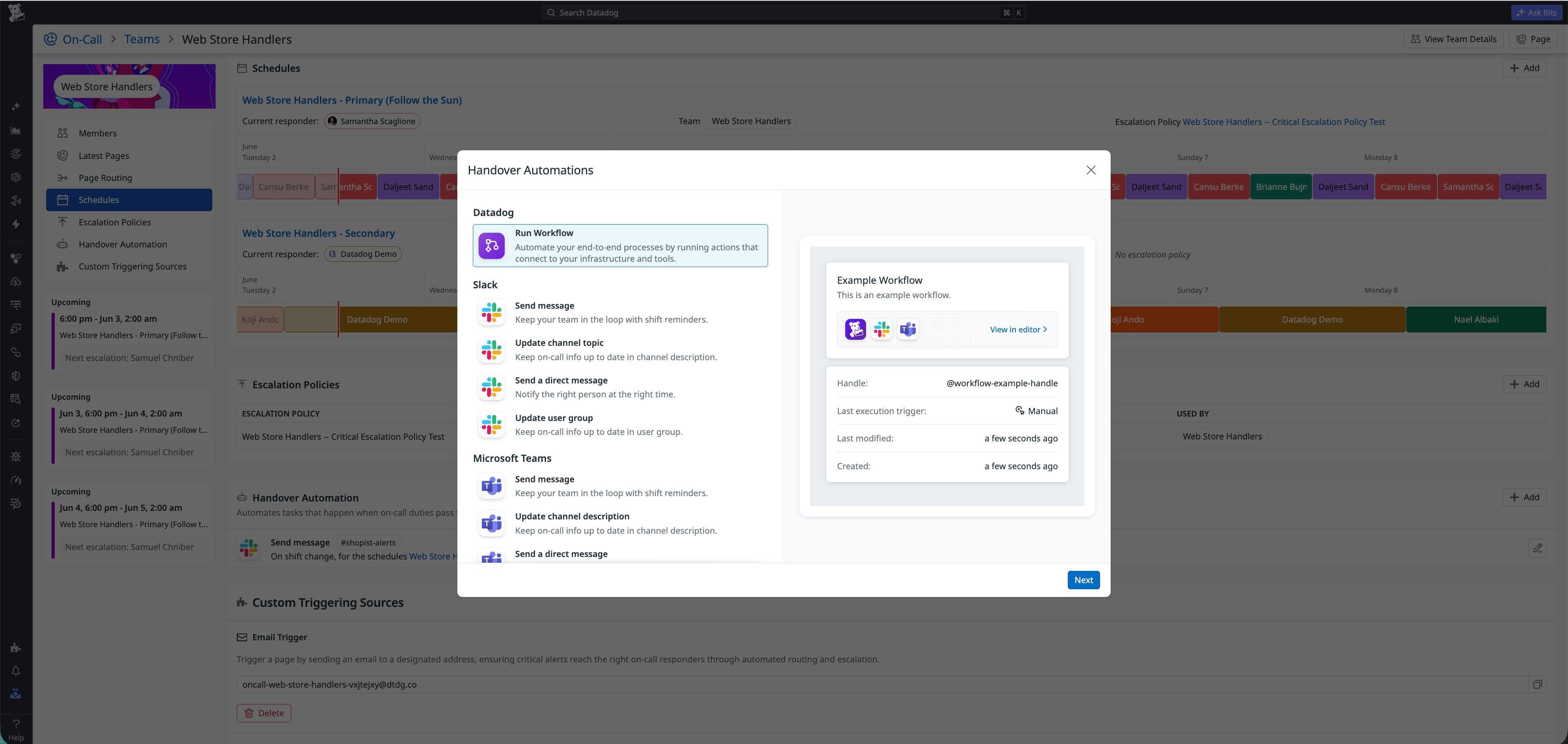 A view showing the configuration of a handover automation.