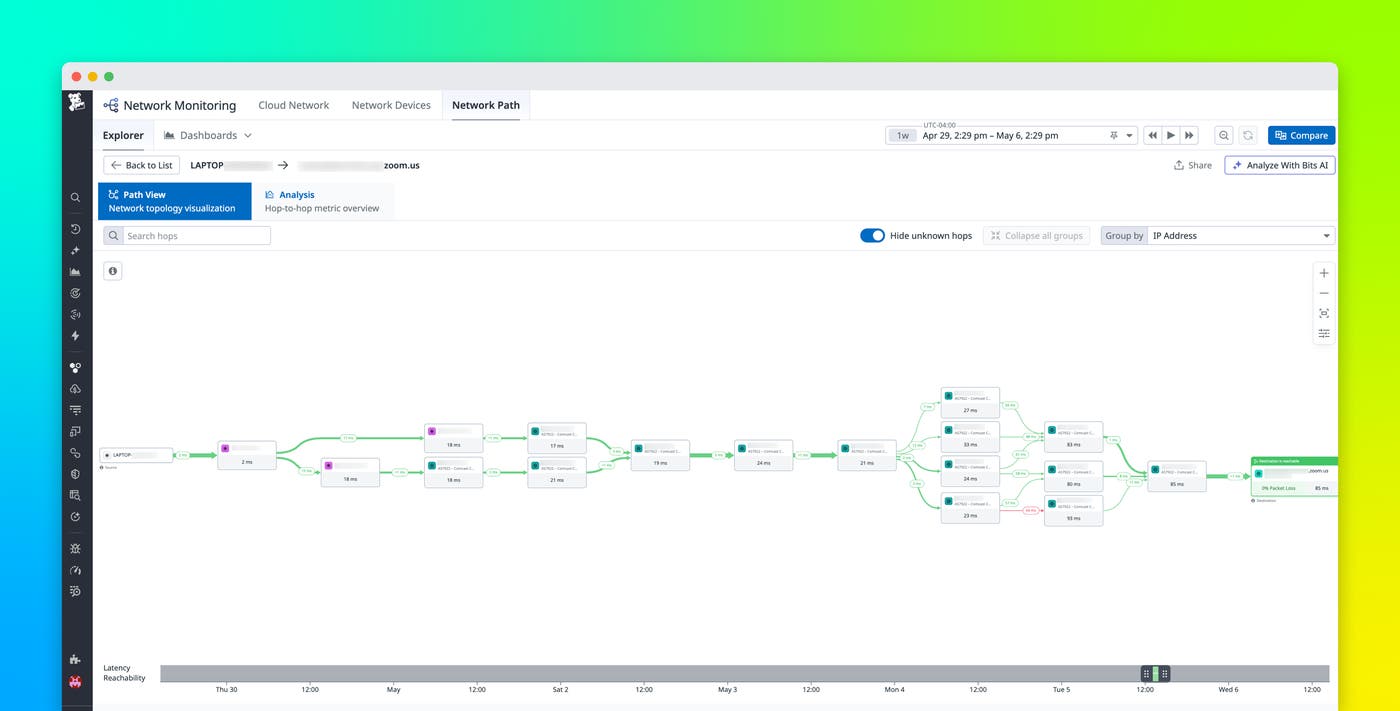 Trace network paths from devices to SaaS applications Trace network paths from devices to SaaS applications