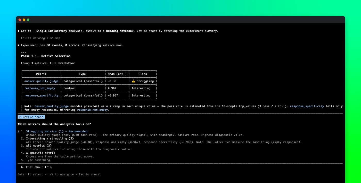 Debug and evaluate your AI app from your coding agent with Datadog Agent Observability Debug and evaluate your AI app from your coding agent with Datadog Agent Observability