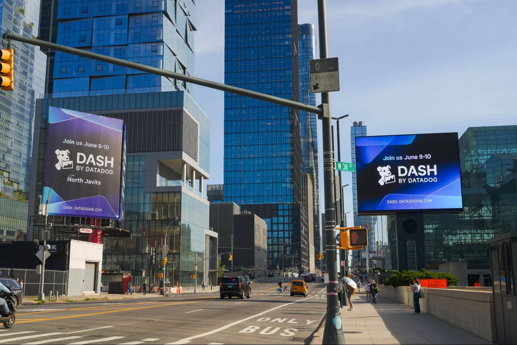 Signage in New York City promoting DASH at the Javits Center.