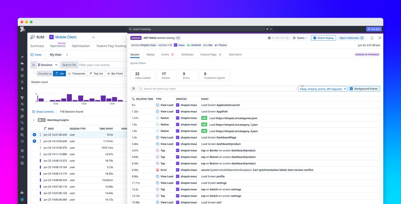 Monitor your .NET MAUI apps with Datadog RUM Monitor your .NET MAUI apps with Datadog RUM