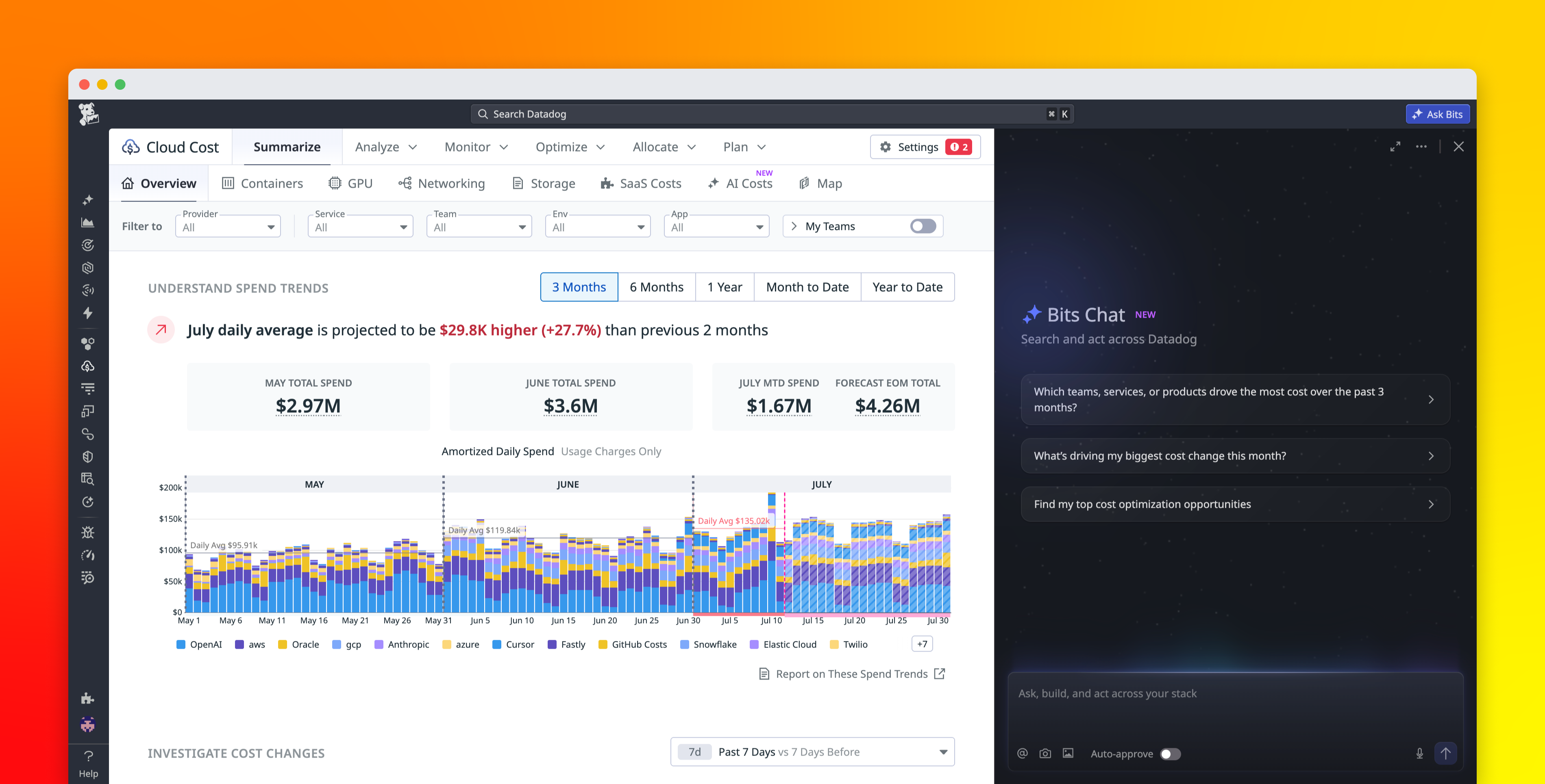 Answer any cost question faster with the Cloud Cost skill in Bits Chat