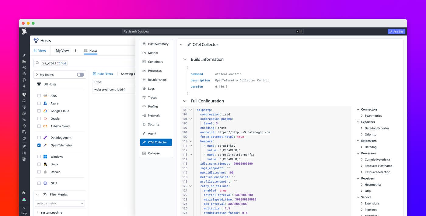 Use OpenTelemetry-native observability with Datadog from ingestion to investigation Use OpenTelemetry-native observability with Datadog from ingestion to investigation