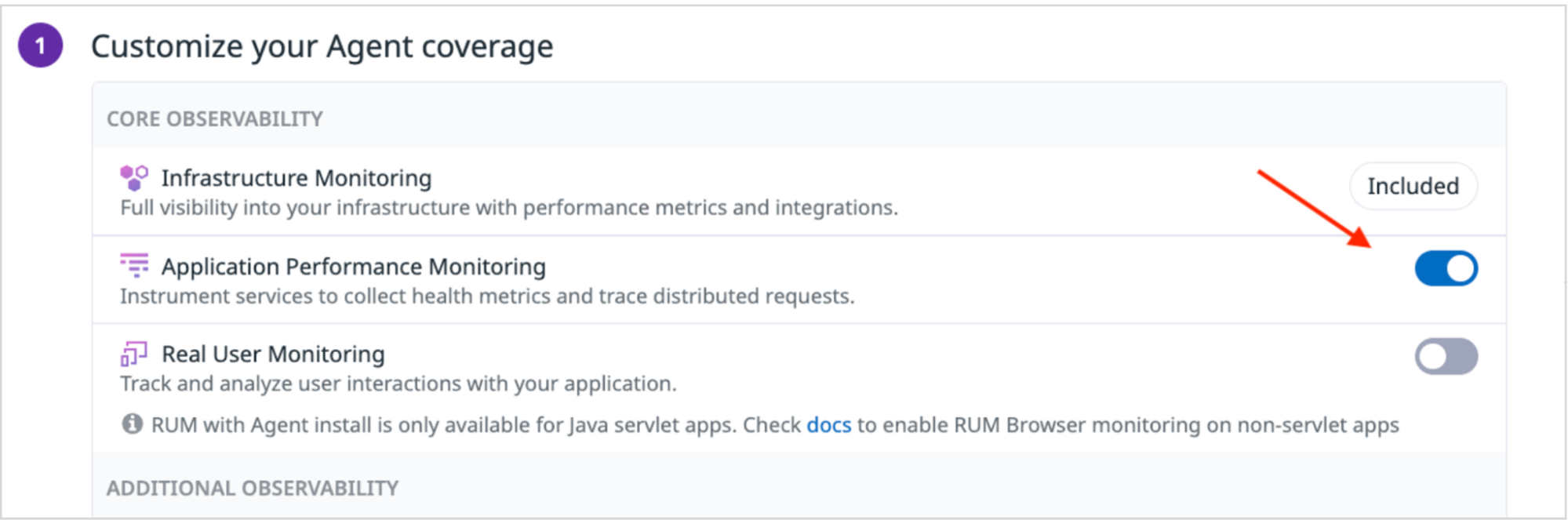 Turn on Single Step Instrumentation directly from the Datadog UI